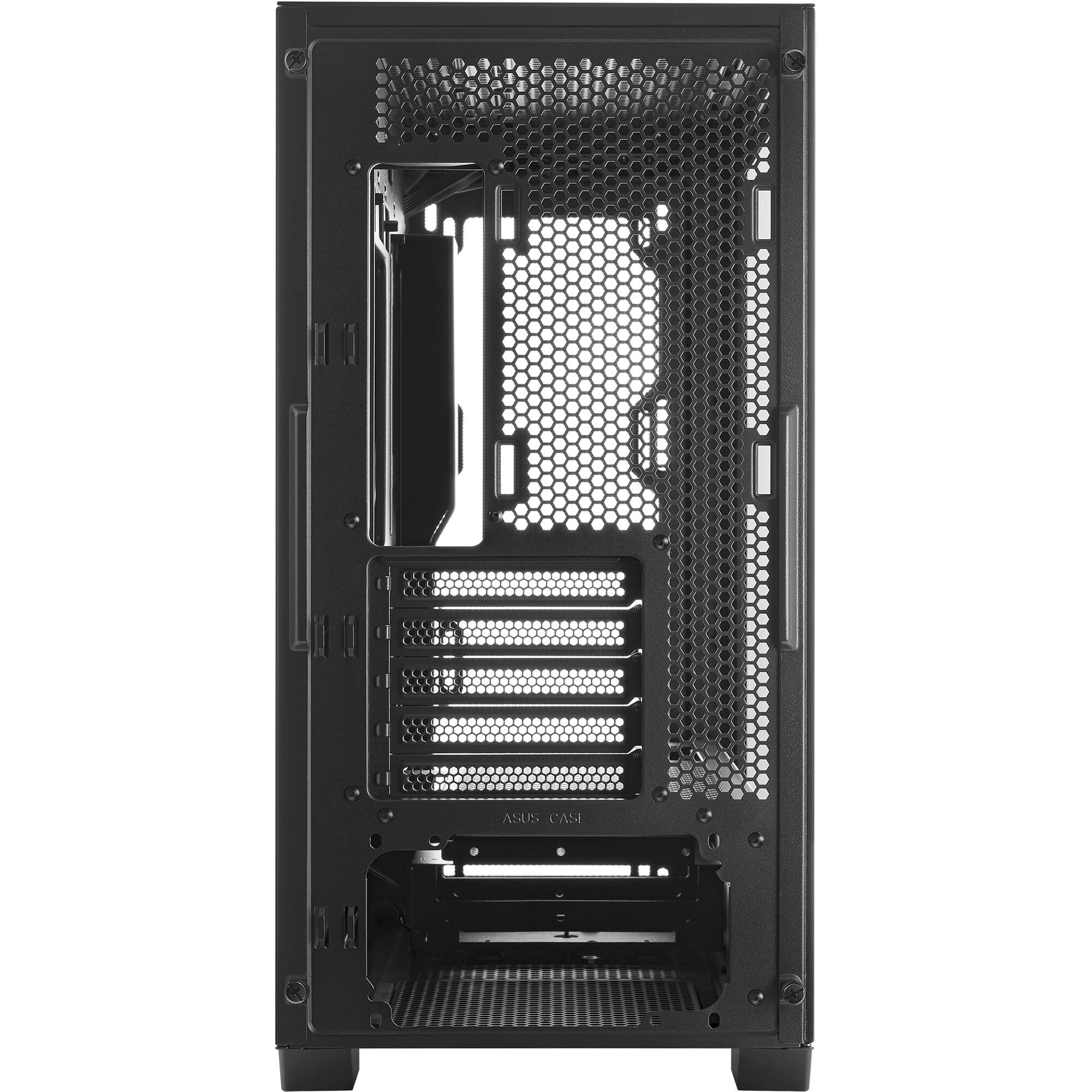 ASUS A21 BLK black Micro-ATX PC case with mesh front panel — view 10