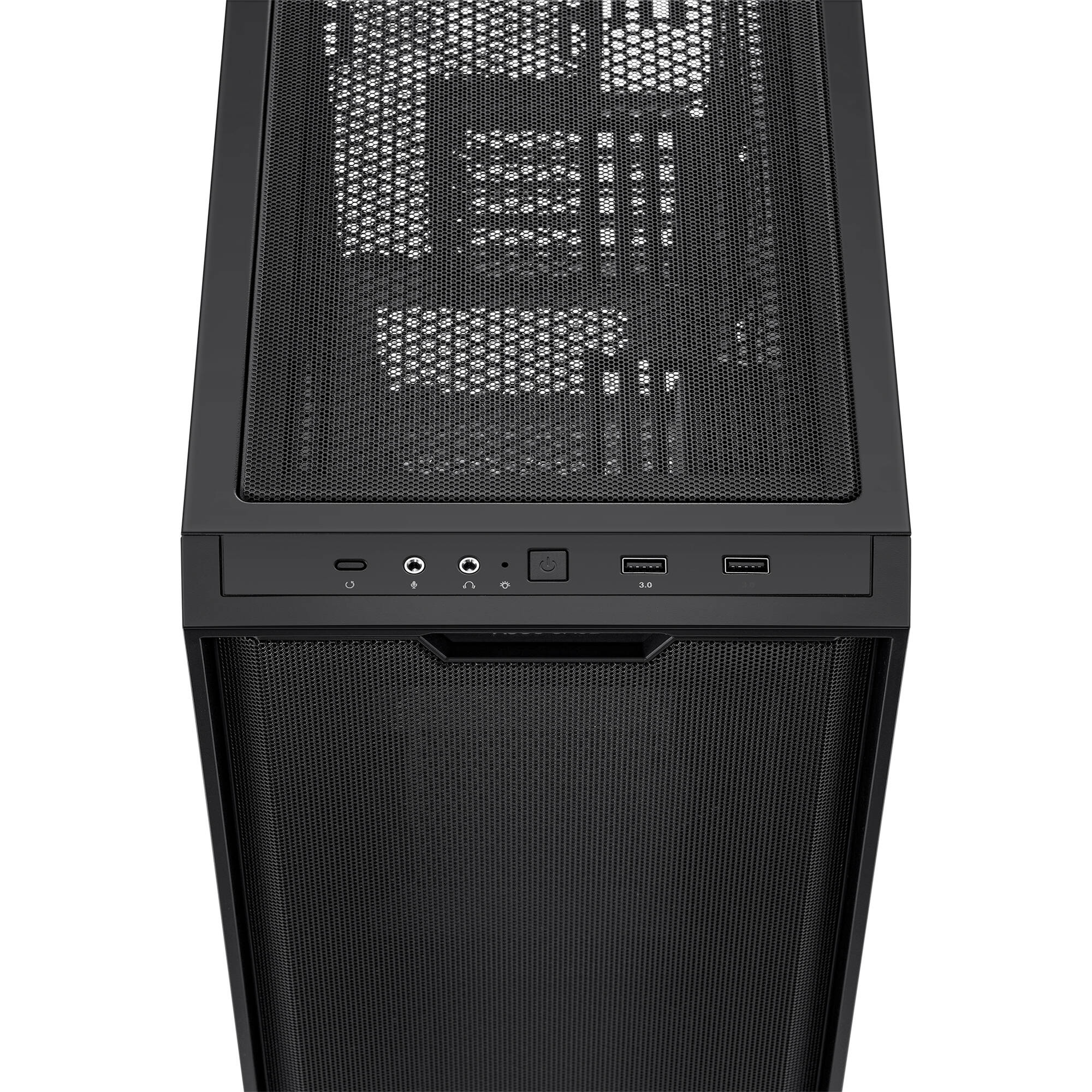 ASUS A21 BLK black Micro-ATX PC case with mesh front panel — view 14