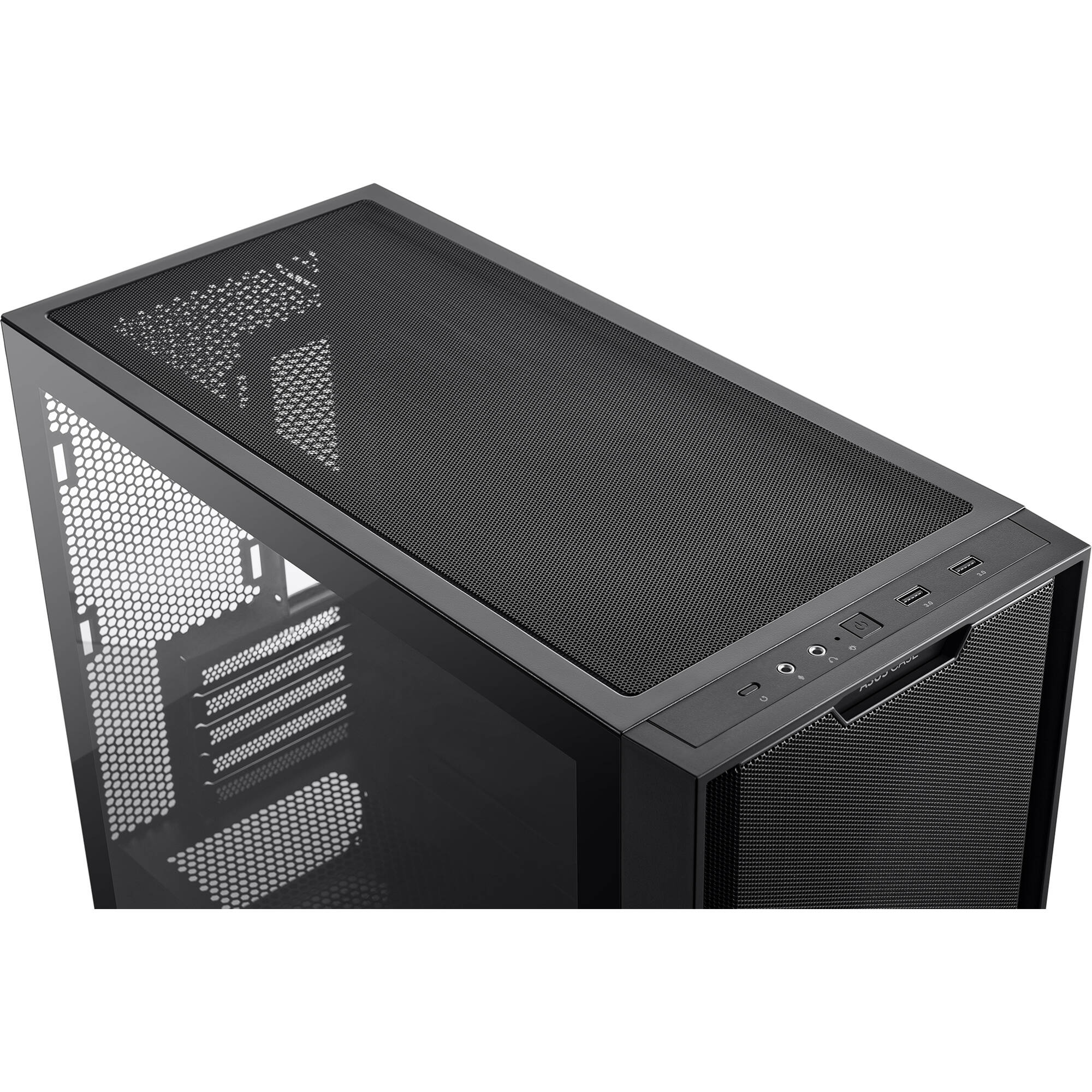 ASUS A21 BLK black Micro-ATX PC case with mesh front panel — view 15