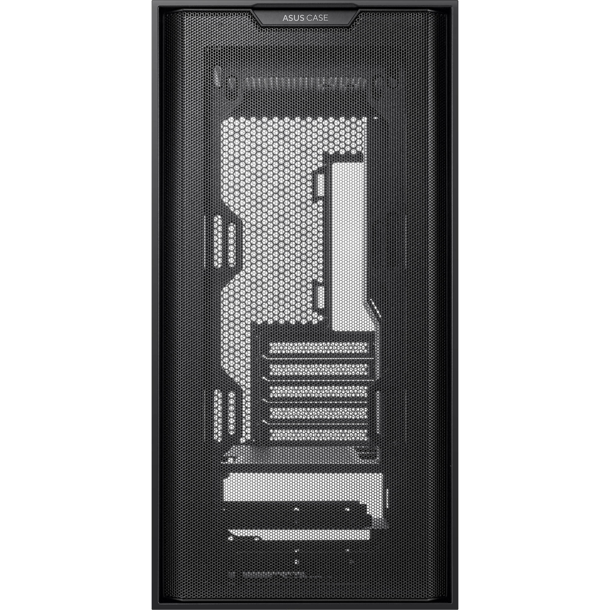 ASUS A21 BLK black Micro-ATX PC case with mesh front panel — view 2