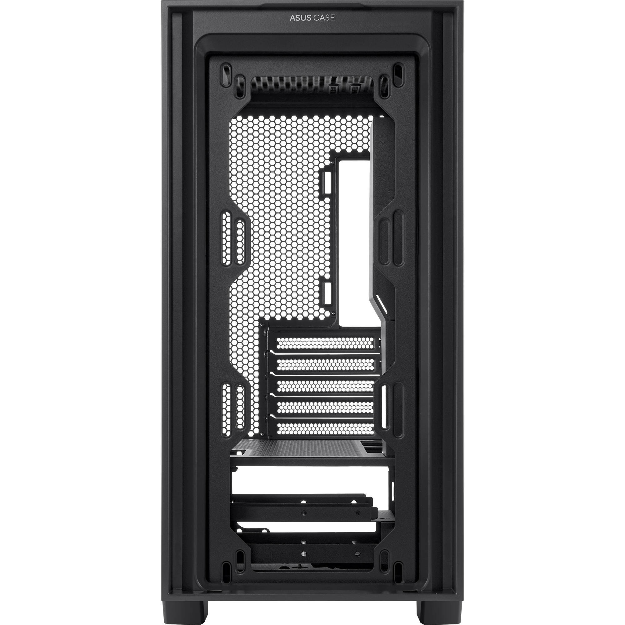 ASUS A21 BLK black Micro-ATX PC case with mesh front panel — view 3