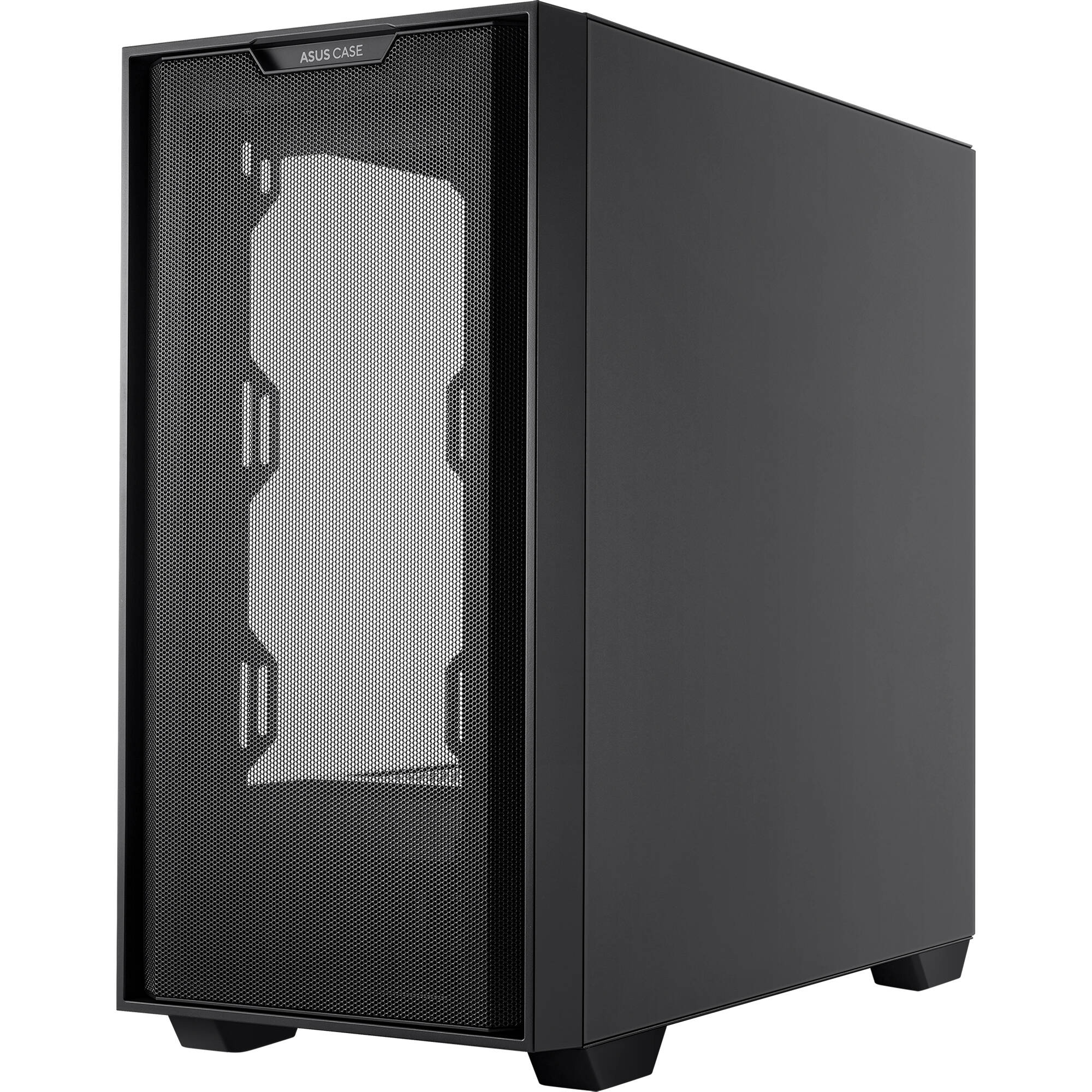ASUS A21 BLK black Micro-ATX PC case with mesh front panel — view 7
