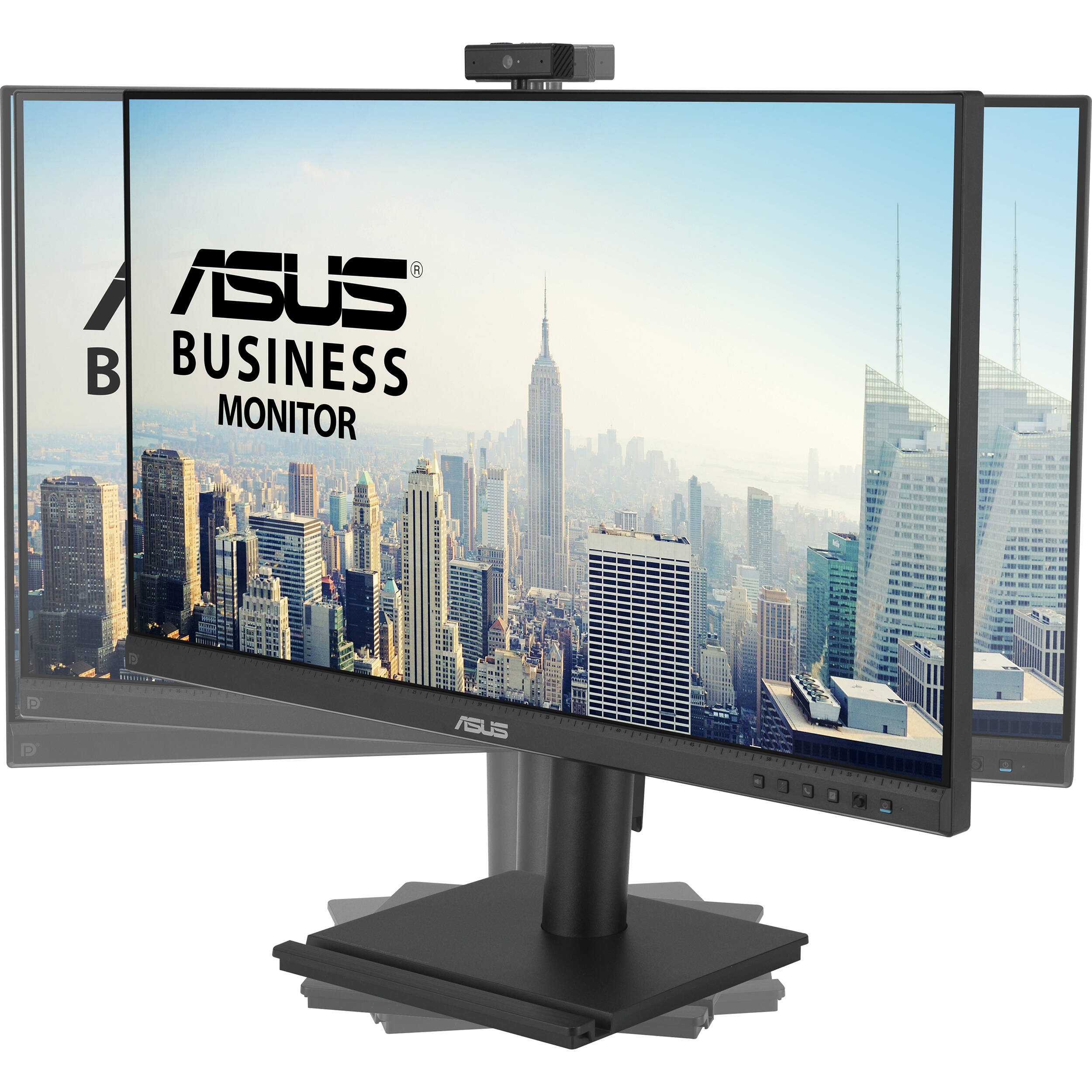ASUS BE249QFK 24-inch Full HD IPS video conferencing monitor with webcam, mic array, and speakers — view 7
