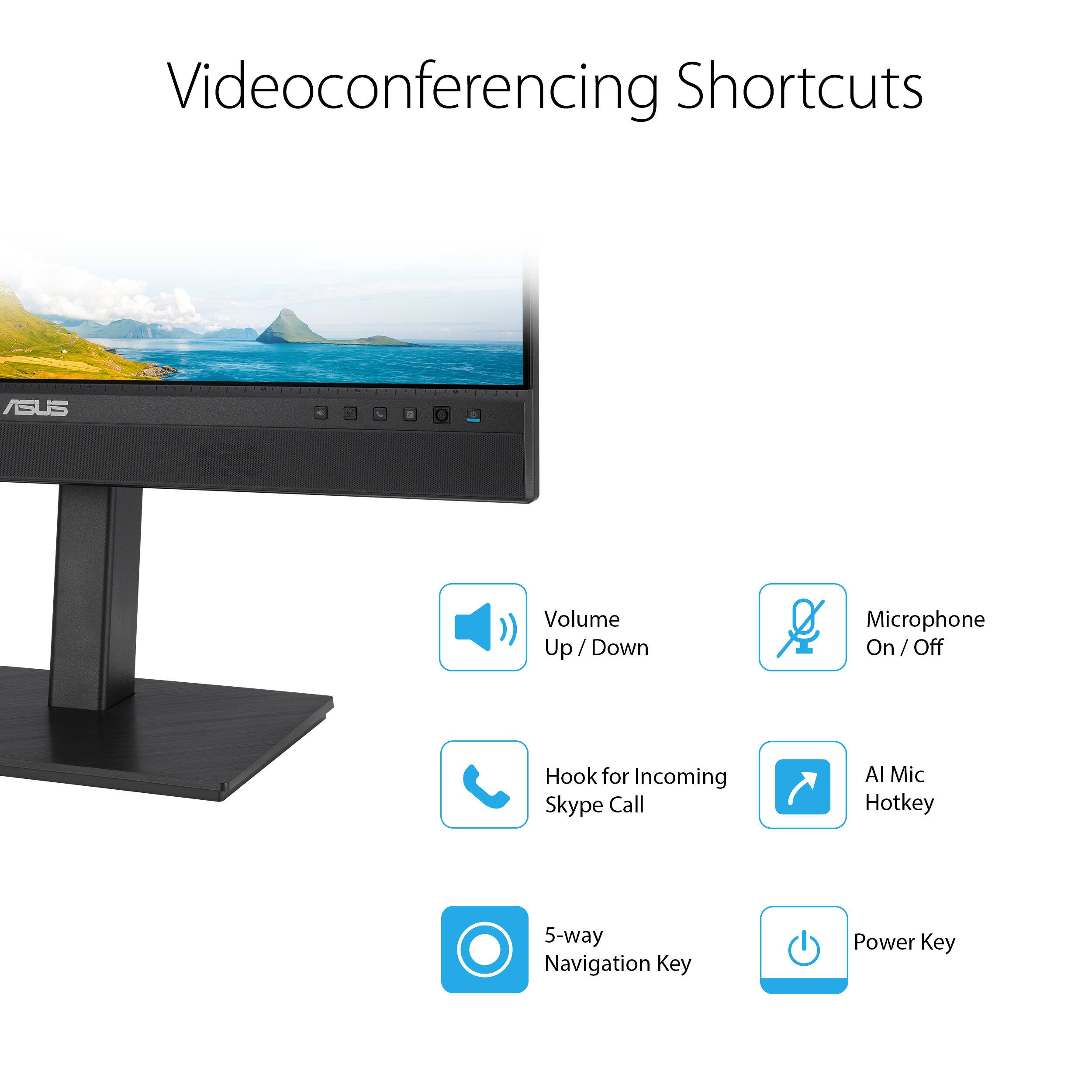 ASUS BE24ECSNK 23.8-inch Full HD IPS monitor with built-in webcam, microphone, USB-C docking, and height-adjustable stand — view 14