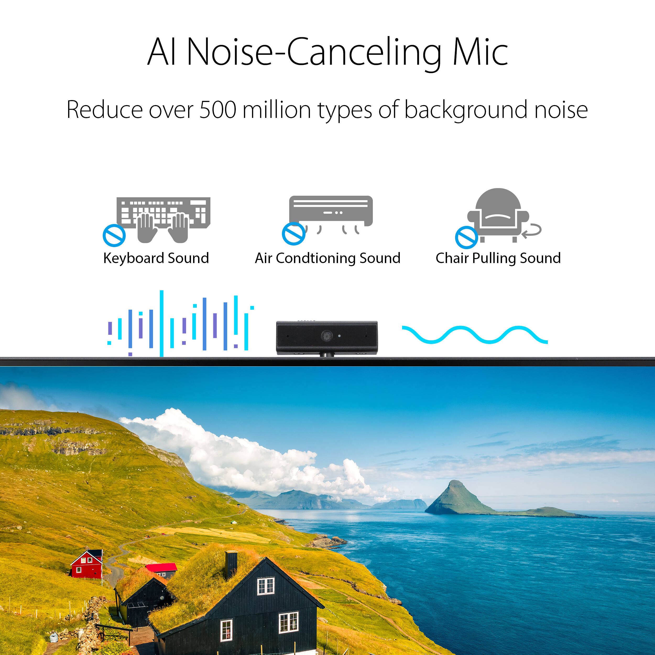 ASUS BE24ECSNK 23.8-inch Full HD IPS monitor with built-in webcam, microphone, USB-C docking, and height-adjustable stand — view 15