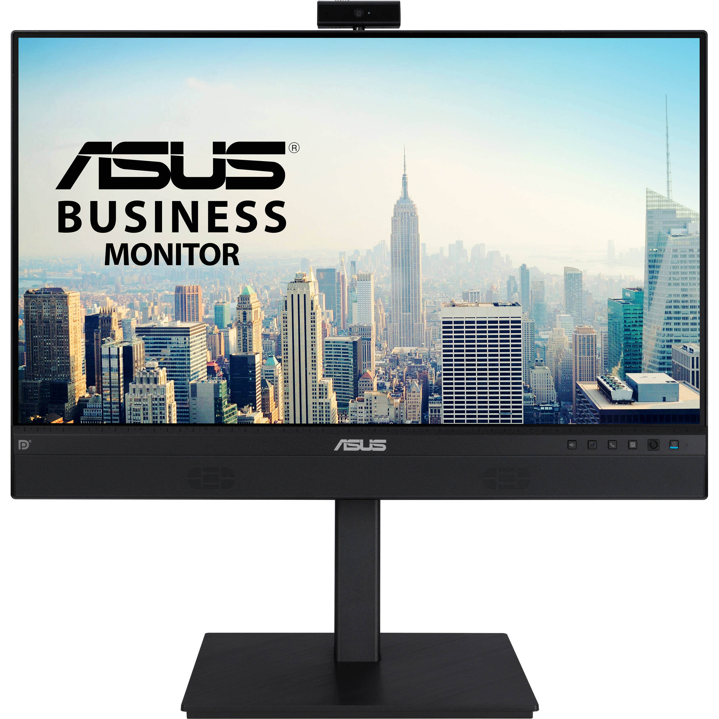 ASUS BE24ECSNK 23.8-inch Full HD IPS monitor with built-in webcam, microphone, USB-C docking, and height-adjustable stand — view 2