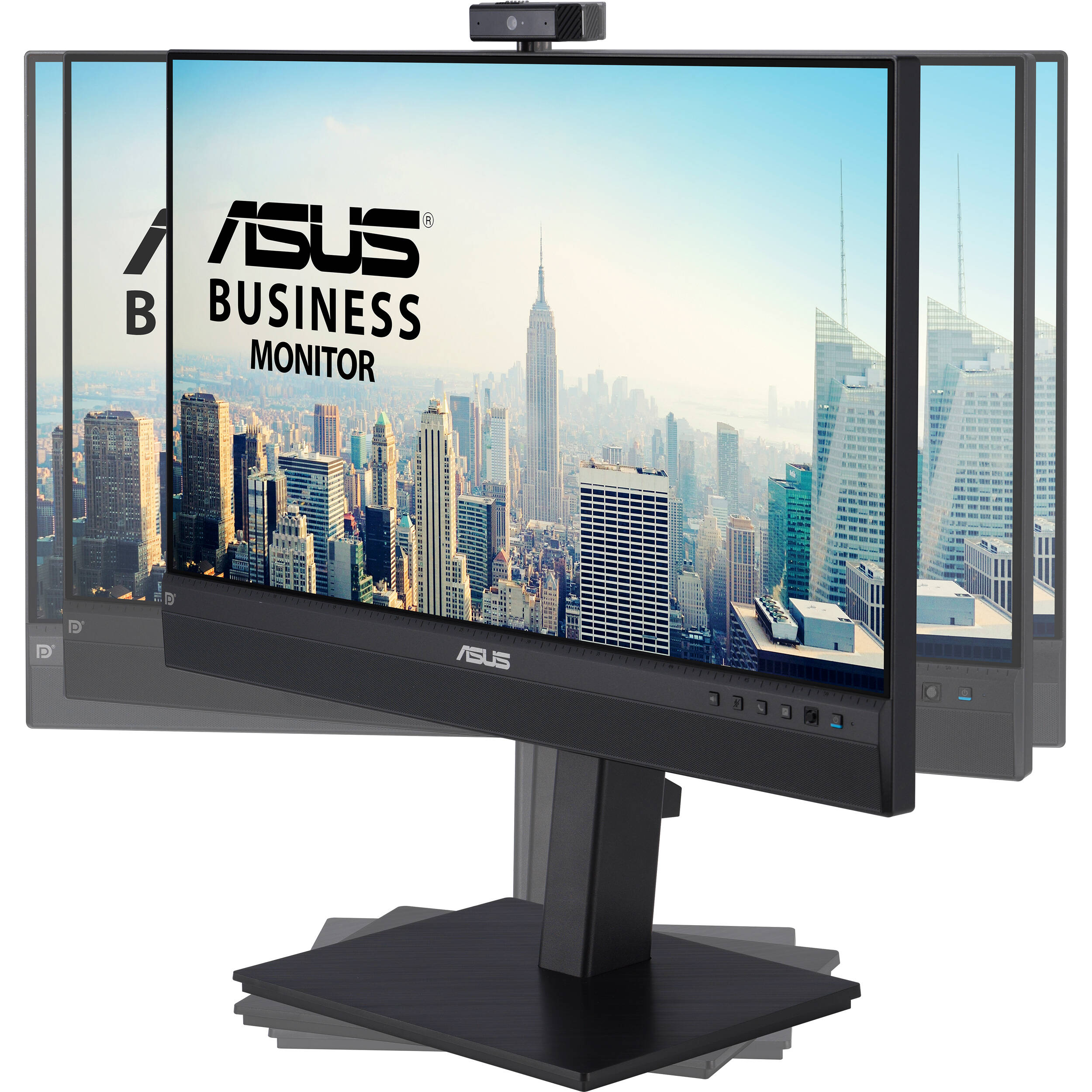ASUS BE24ECSNK 23.8-inch Full HD IPS monitor with built-in webcam, microphone, USB-C docking, and height-adjustable stand — view 5
