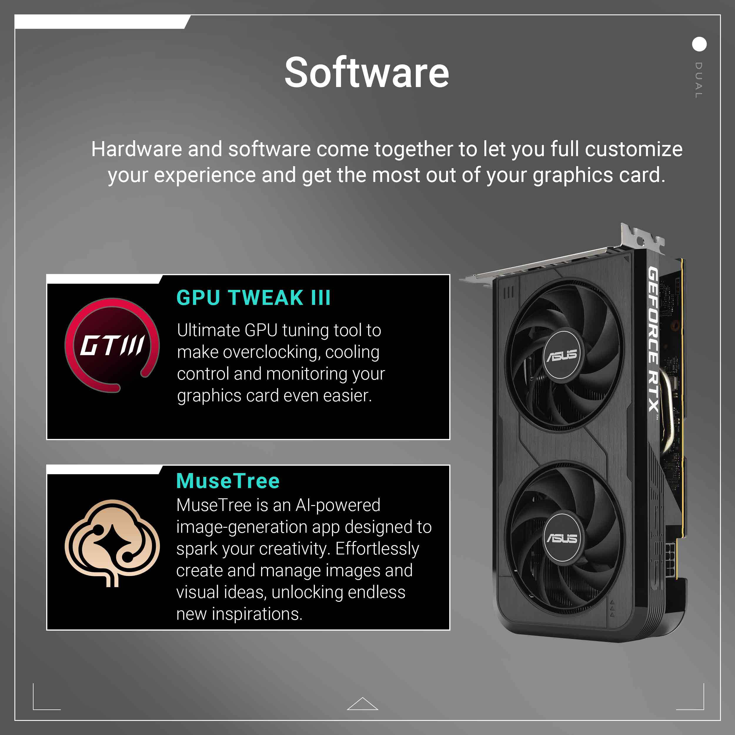 ASUS Dual GeForce RTX 5050 O8G 8 GB dual-fan 2-slot graphics card — view 21