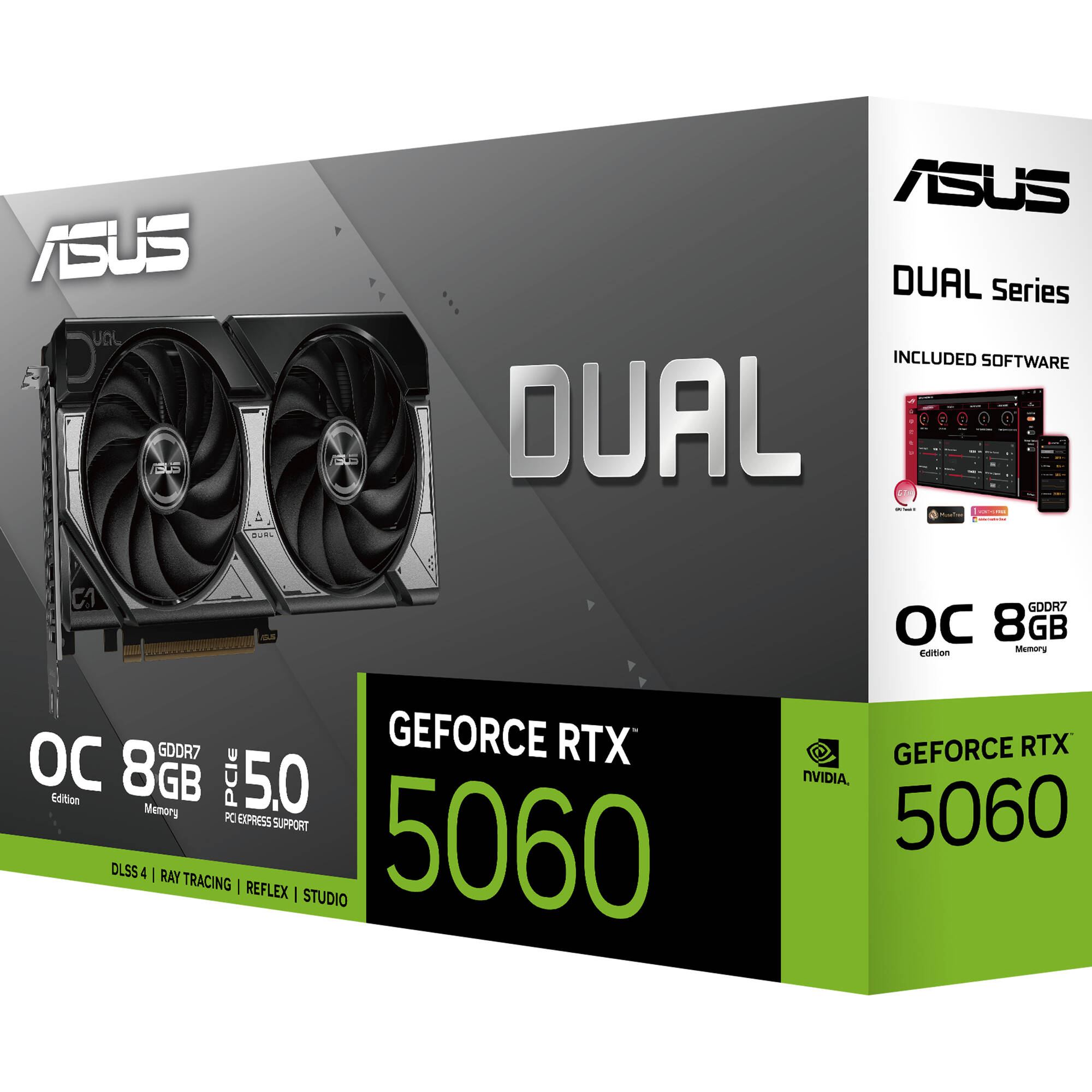 ASUS Dual GeForce RTX 5060 8GB GDDR7 OC Edition graphics card with dual-fan cooling — view 14