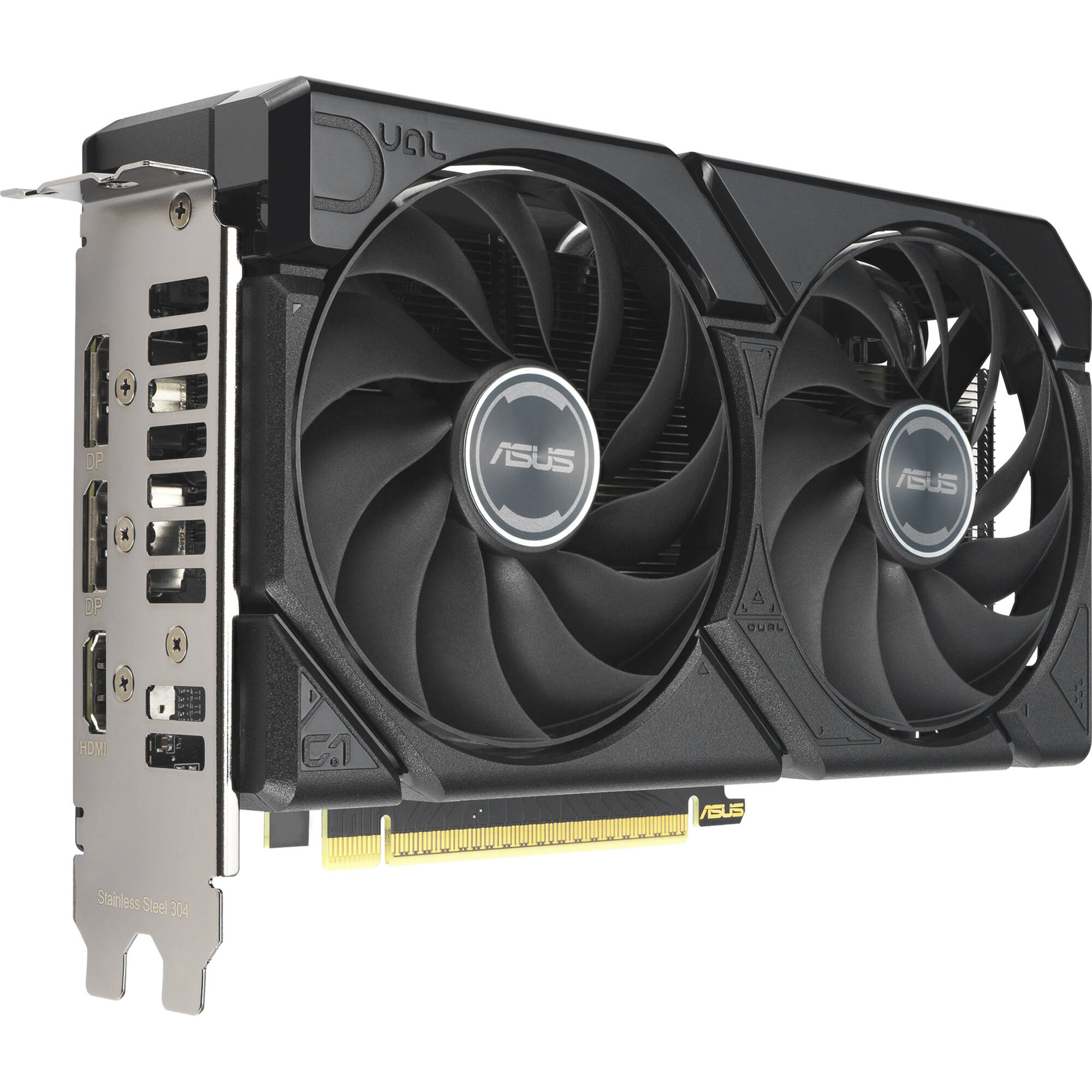 ASUS Dual Radeon RX 9060 XT 8GB GDDR6 graphics card with dual fans and 2.5-slot cooler — view 3
