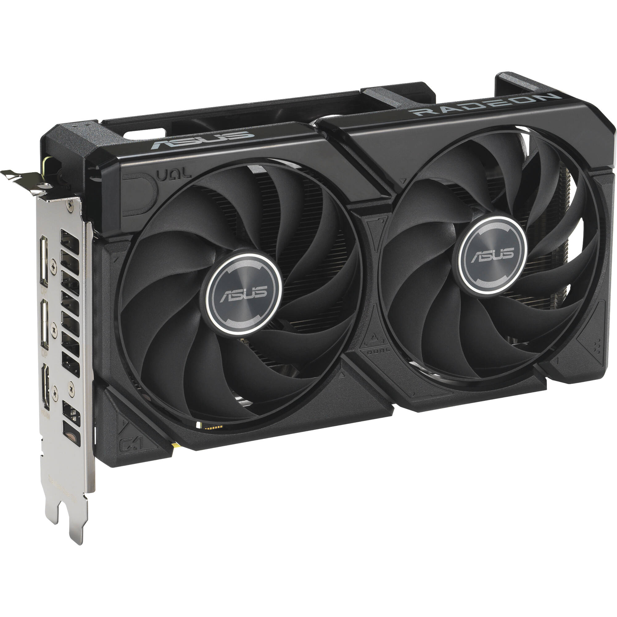 ASUS Dual Radeon RX 9060 XT 8GB GDDR6 graphics card with dual fans and 2.5-slot cooler — view 4