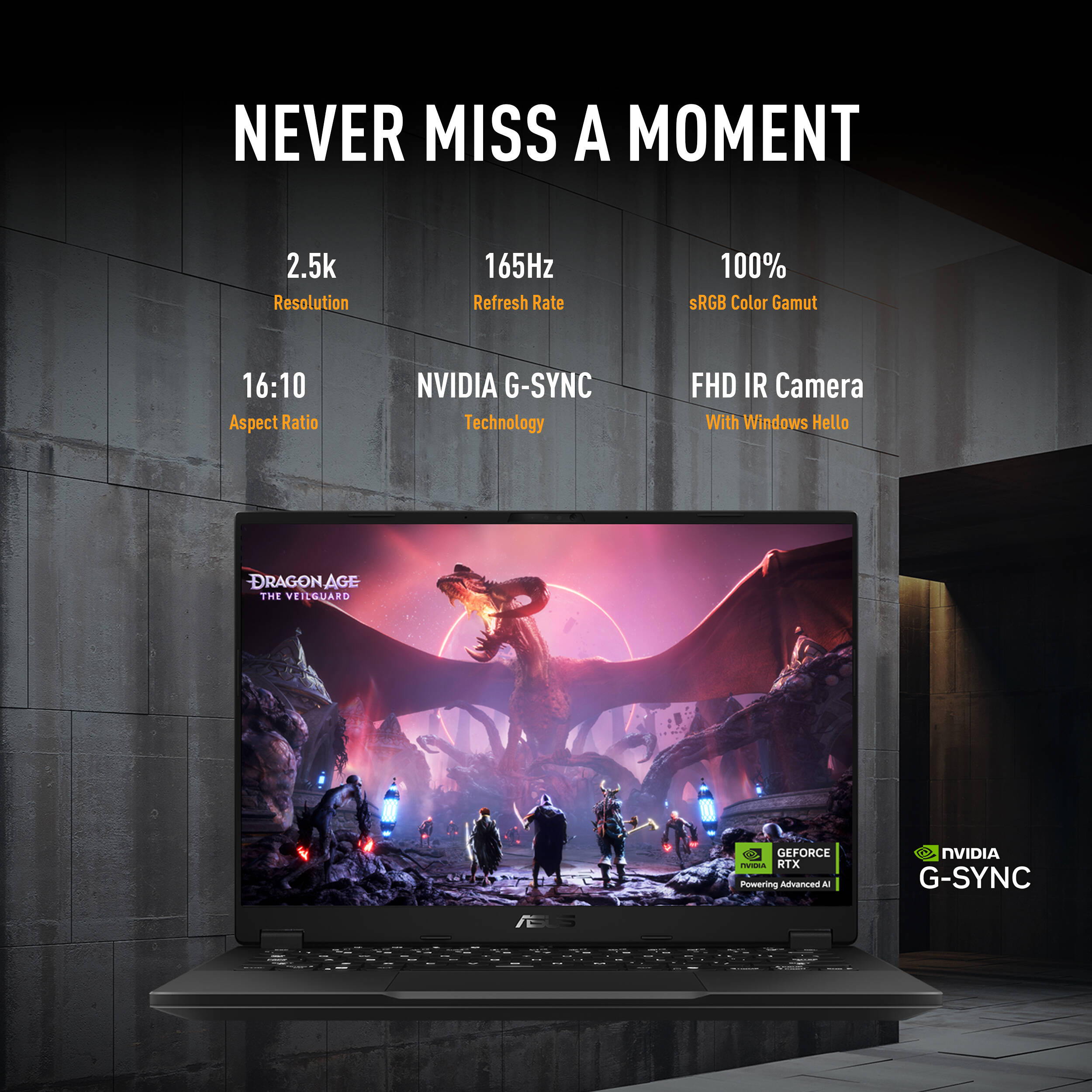 ASUS TUF Gaming 14-inch laptop in gray with WQXGA display and RTX graphics — view 28