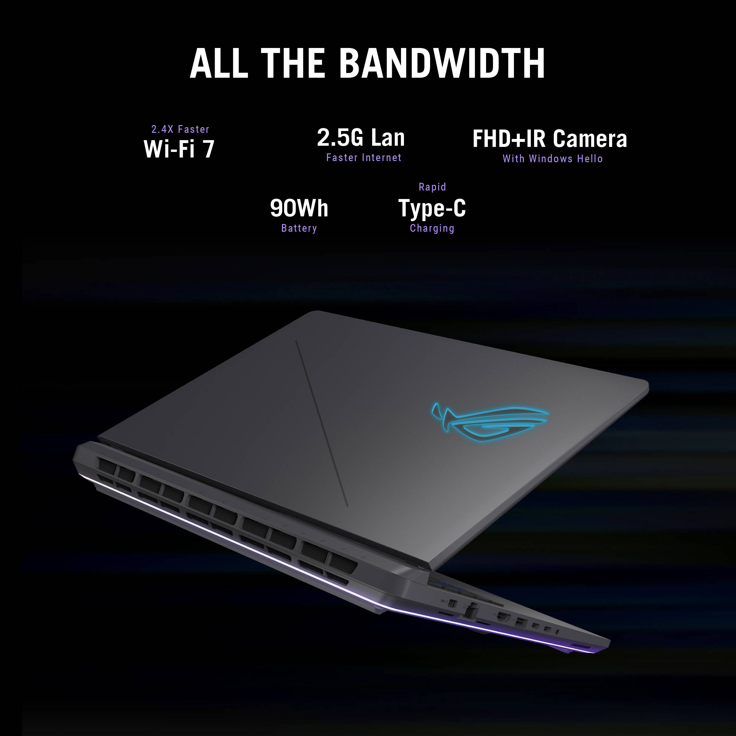 ASUS ROG Strix 16-inch gray gaming laptop with Intel Core i9, RTX 5060, 16 GB RAM, and 1 TB SSD — view 16