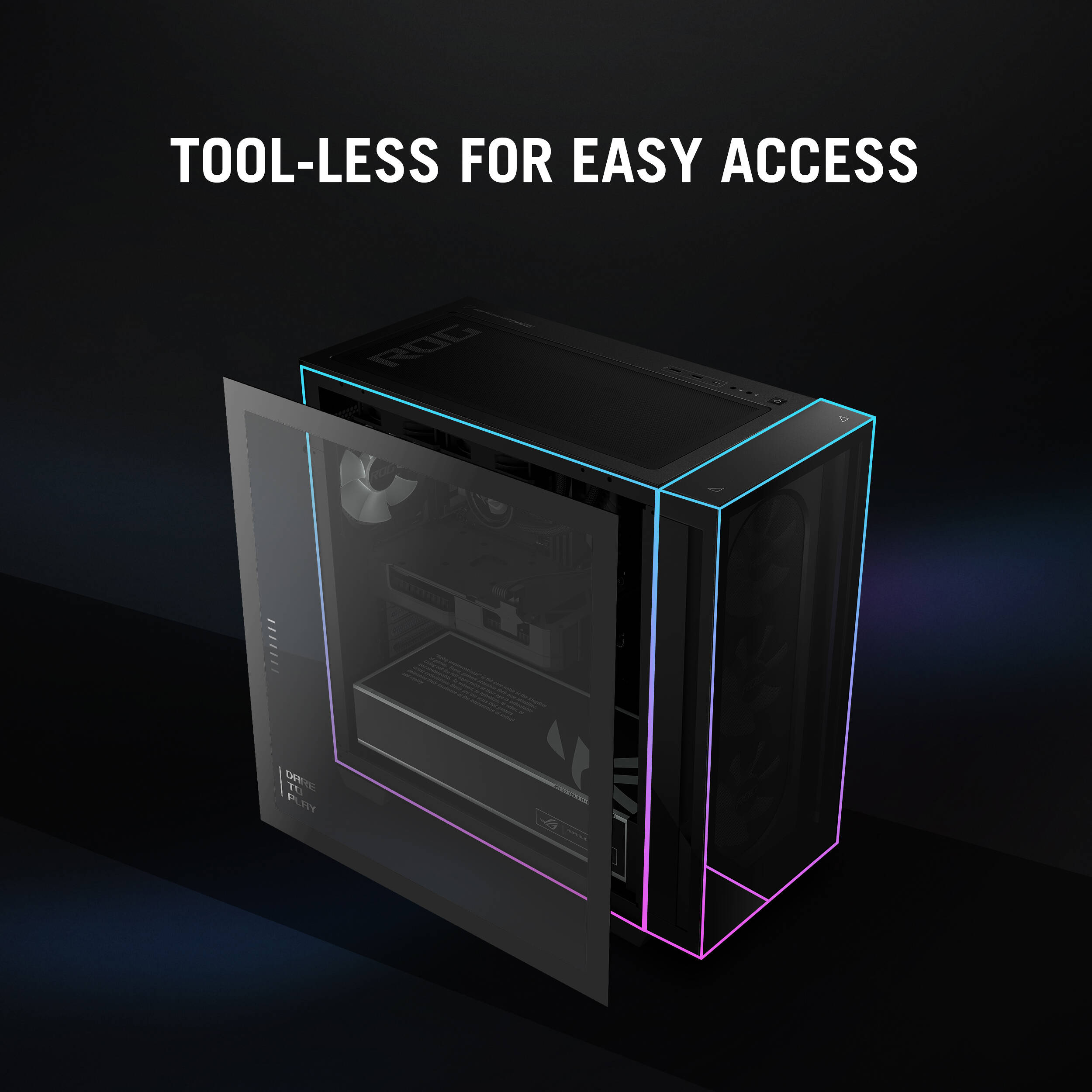 ASUS G Series black desktop tower with Core Ultra 7 265F, RTX 5070, 16 GB RAM, and 1 TB SSD — view 16