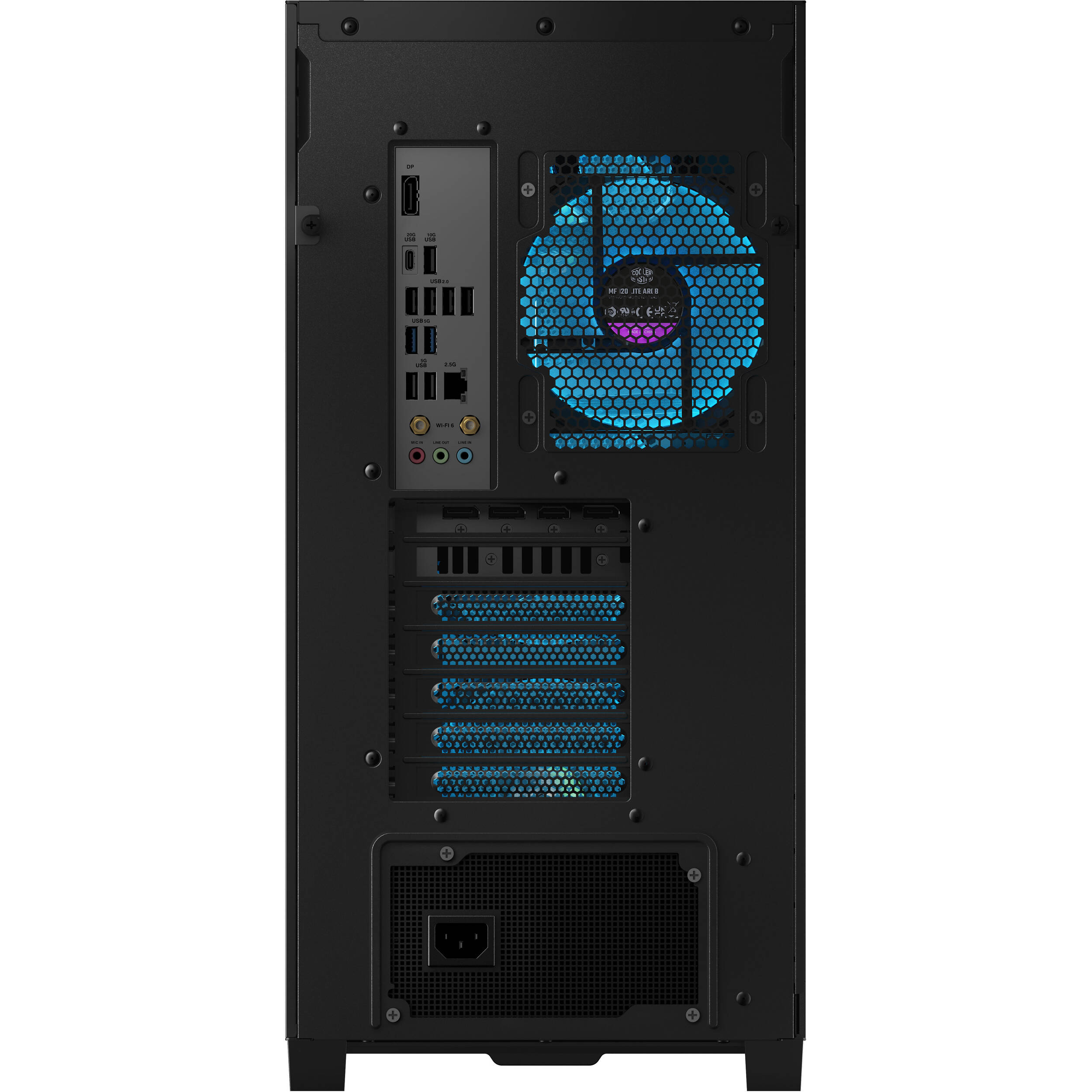 ASUS G Series black desktop tower with Core Ultra 7 265F, RTX 5070, 16 GB RAM, and 1 TB SSD — view 2
