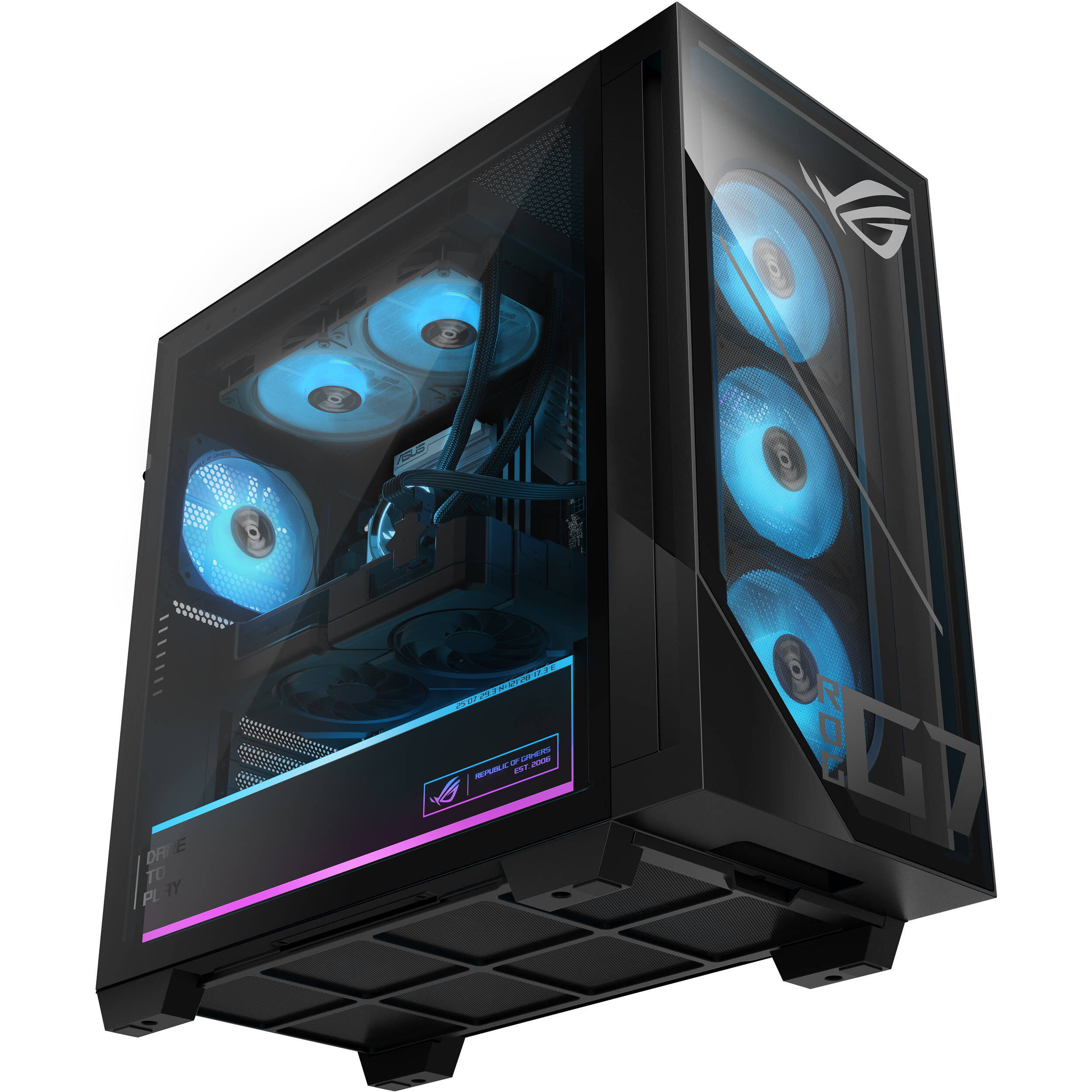 ASUS G Series black desktop tower with Core Ultra 7 265F, RTX 5070, 16 GB RAM, and 1 TB SSD — view 6