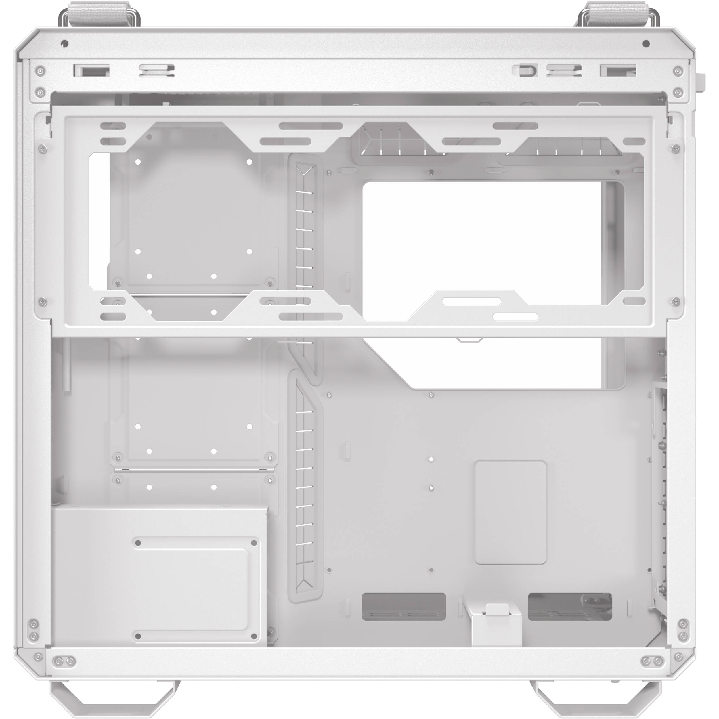 ASUS TUF Gaming GT502 Horizon White ATX mid-tower case with tempered glass and dual-chamber layout — view 8
