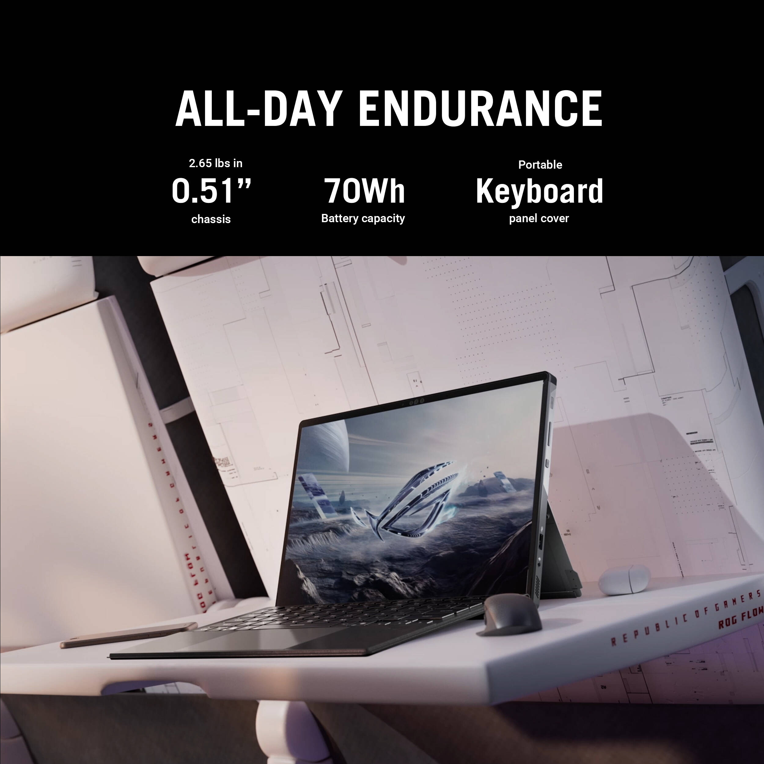 ASUS 13.4-inch ROG Flow laptop with Ryzen AI Max+ 395, 32 GB RAM, 1 TB SSD, and touch display — view 18