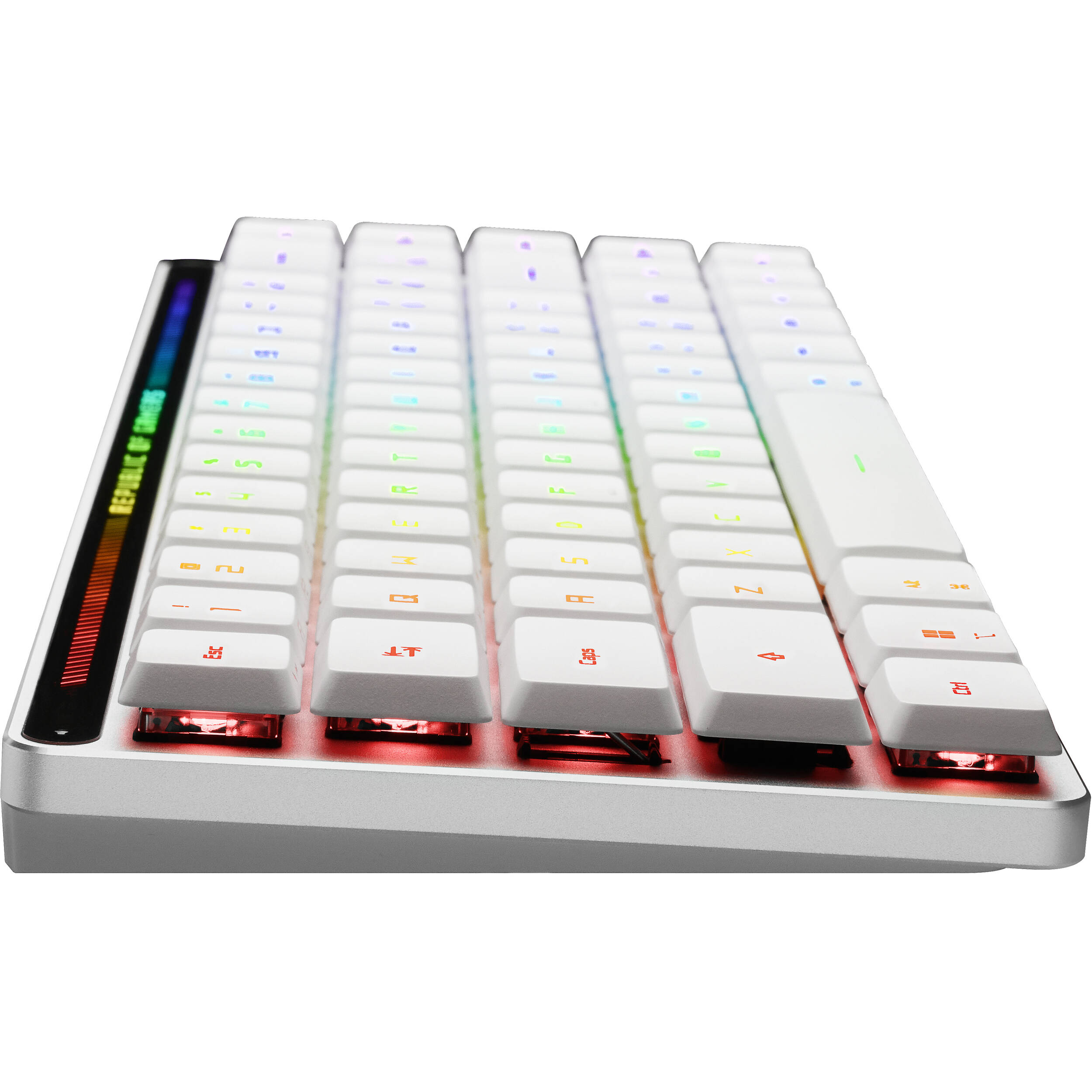 ASUS ROG Falchion RX Low Profile 65% wireless gaming keyboard with touch panel and protective cover — view 8