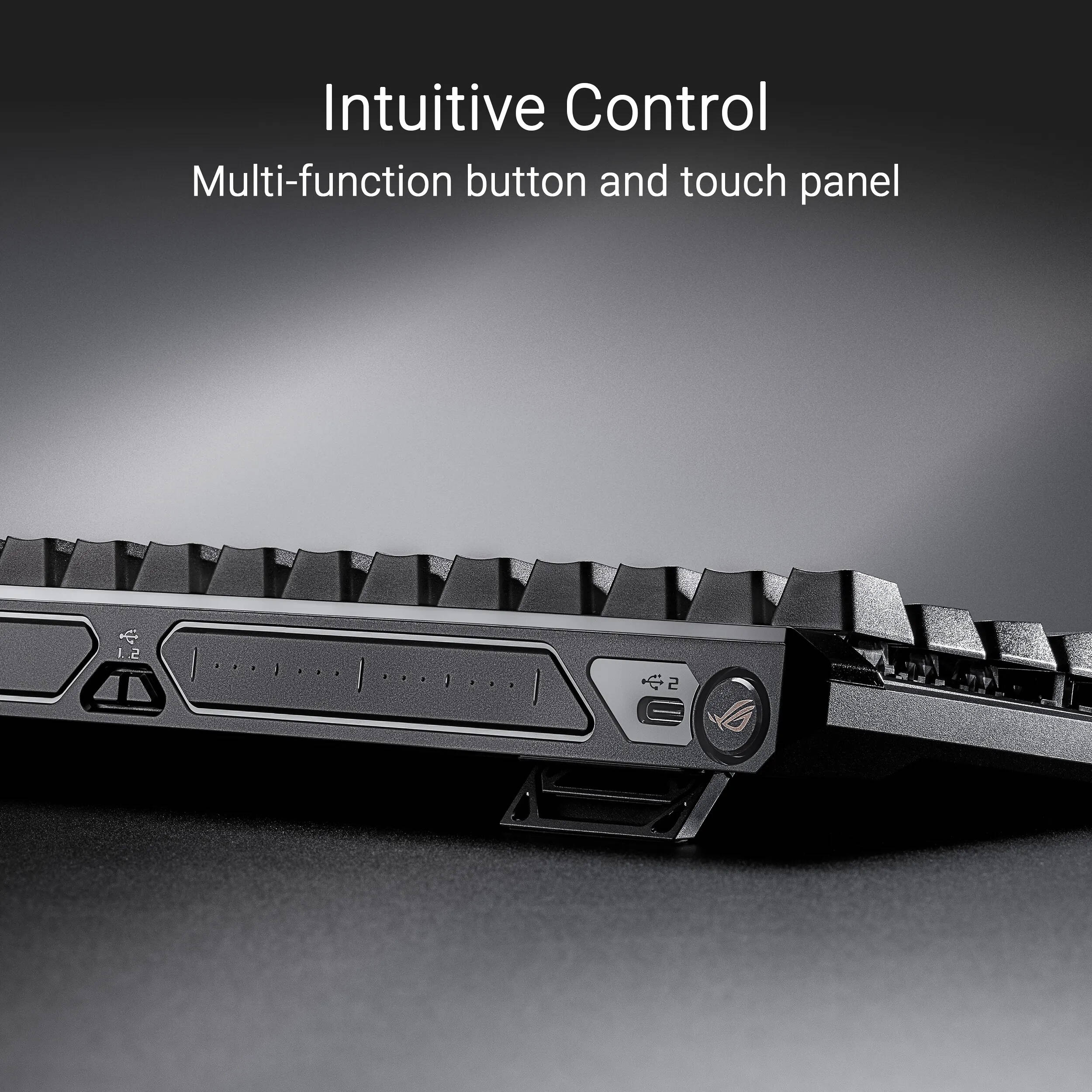 ASUS ROG Falchion Ace HFX compact 65% gaming keyboard with magnetic switches and touch panel — view 4