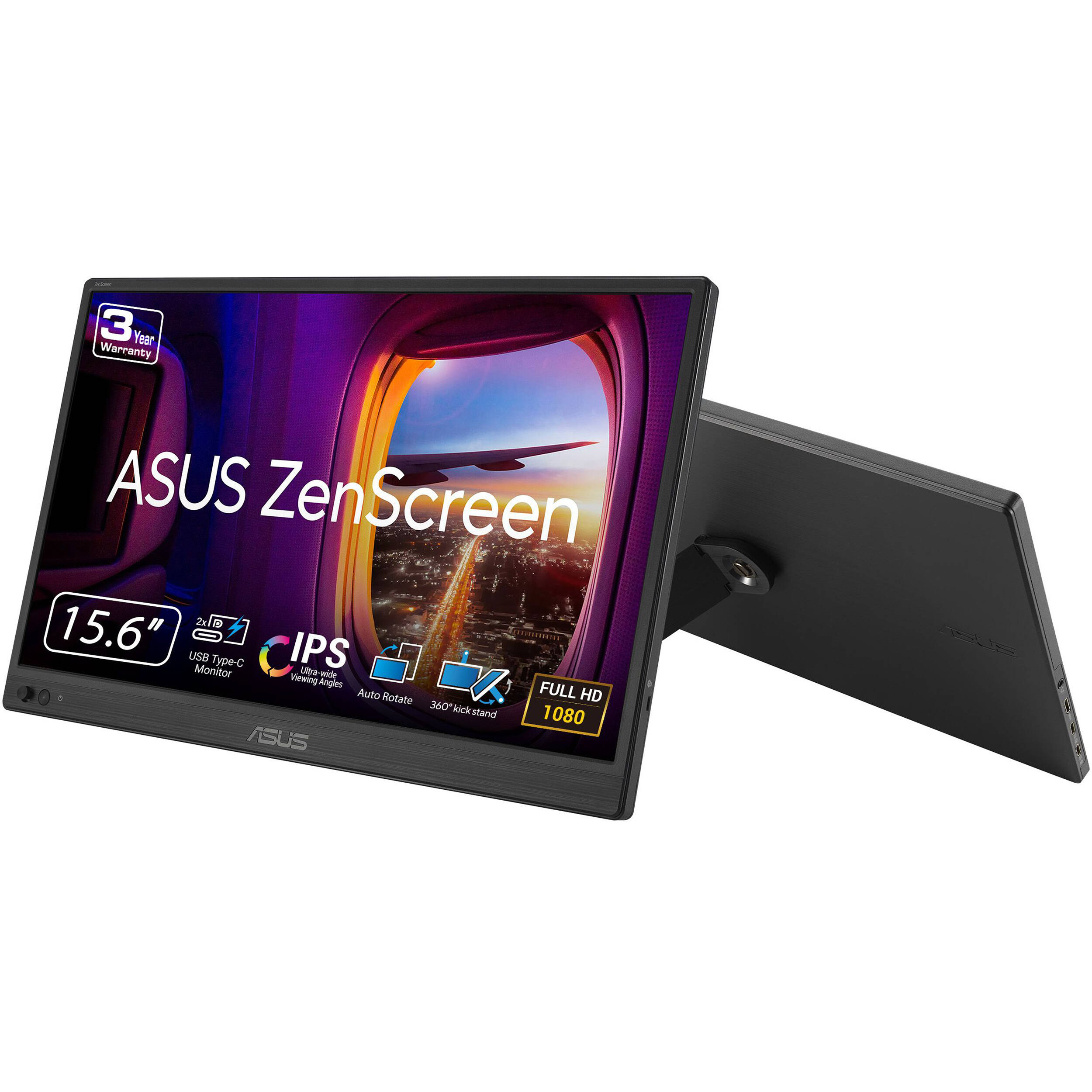 ASUS ZenScreen MB169CK 16-inch portable Full HD IPS monitor with dual USB-C and 360-degree kickstand — view 11