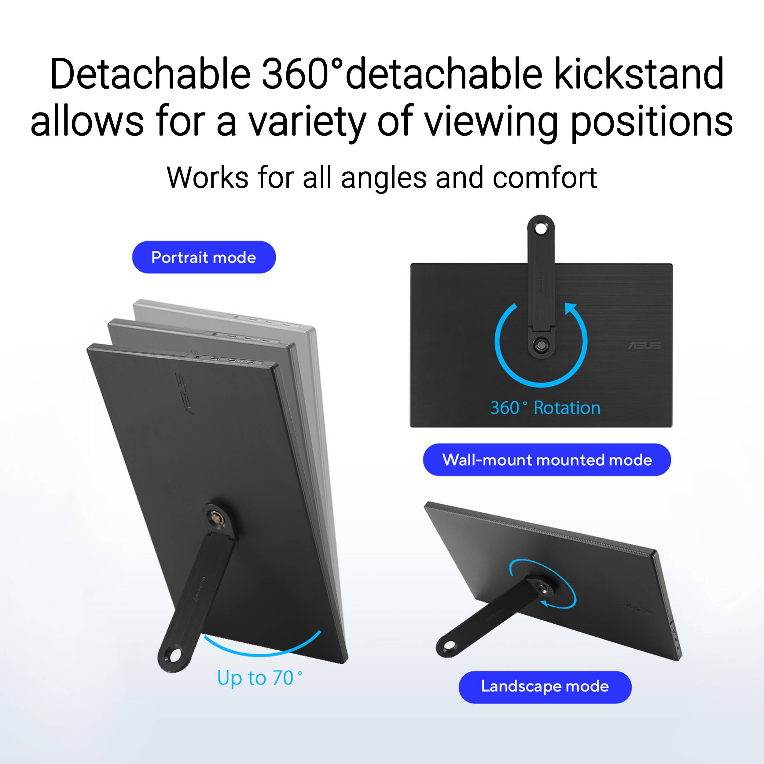 ASUS ZenScreen MB169CK 16-inch portable Full HD IPS monitor with dual USB-C and 360-degree kickstand — view 13