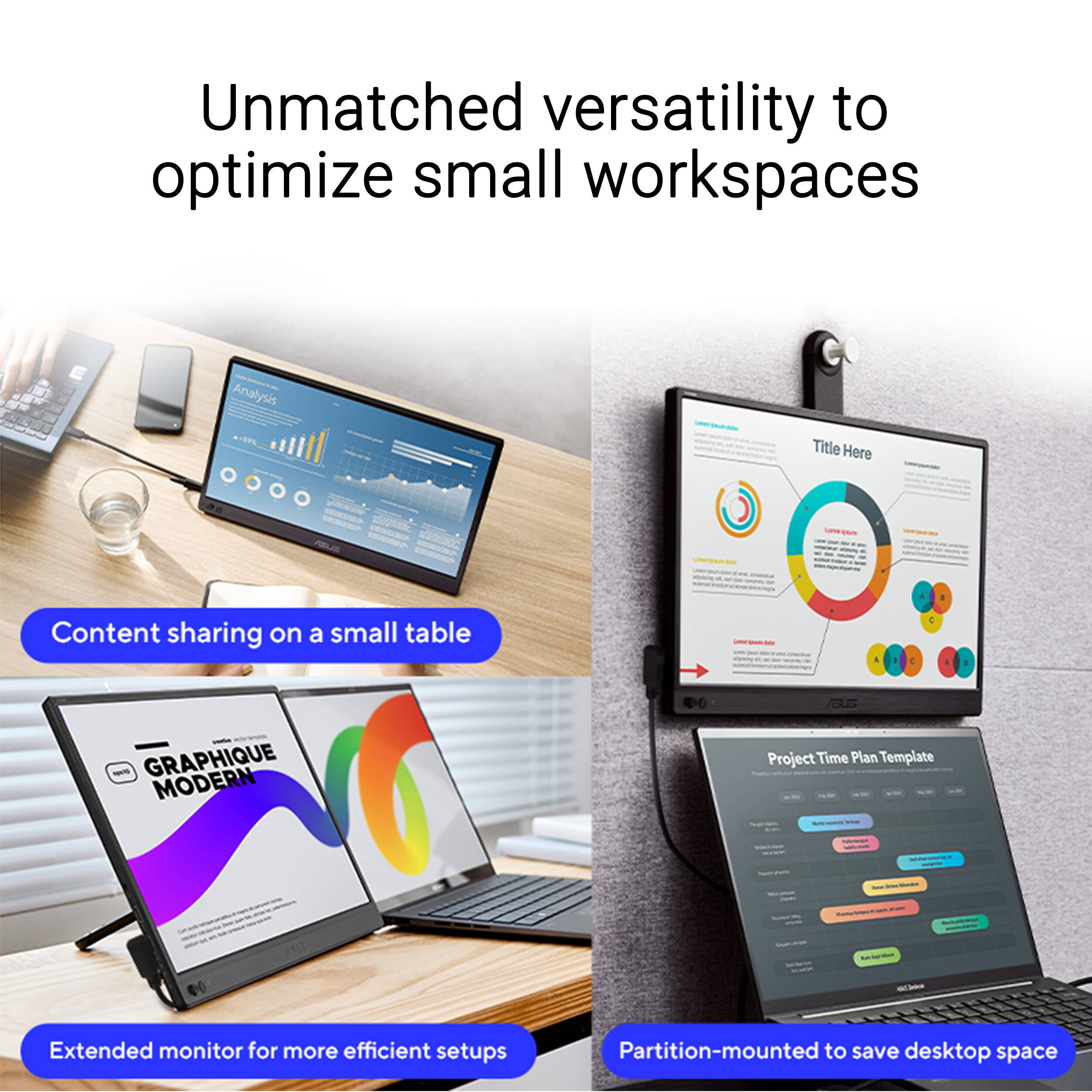 ASUS ZenScreen MB169CK 16-inch portable Full HD IPS monitor with dual USB-C and 360-degree kickstand — view 14