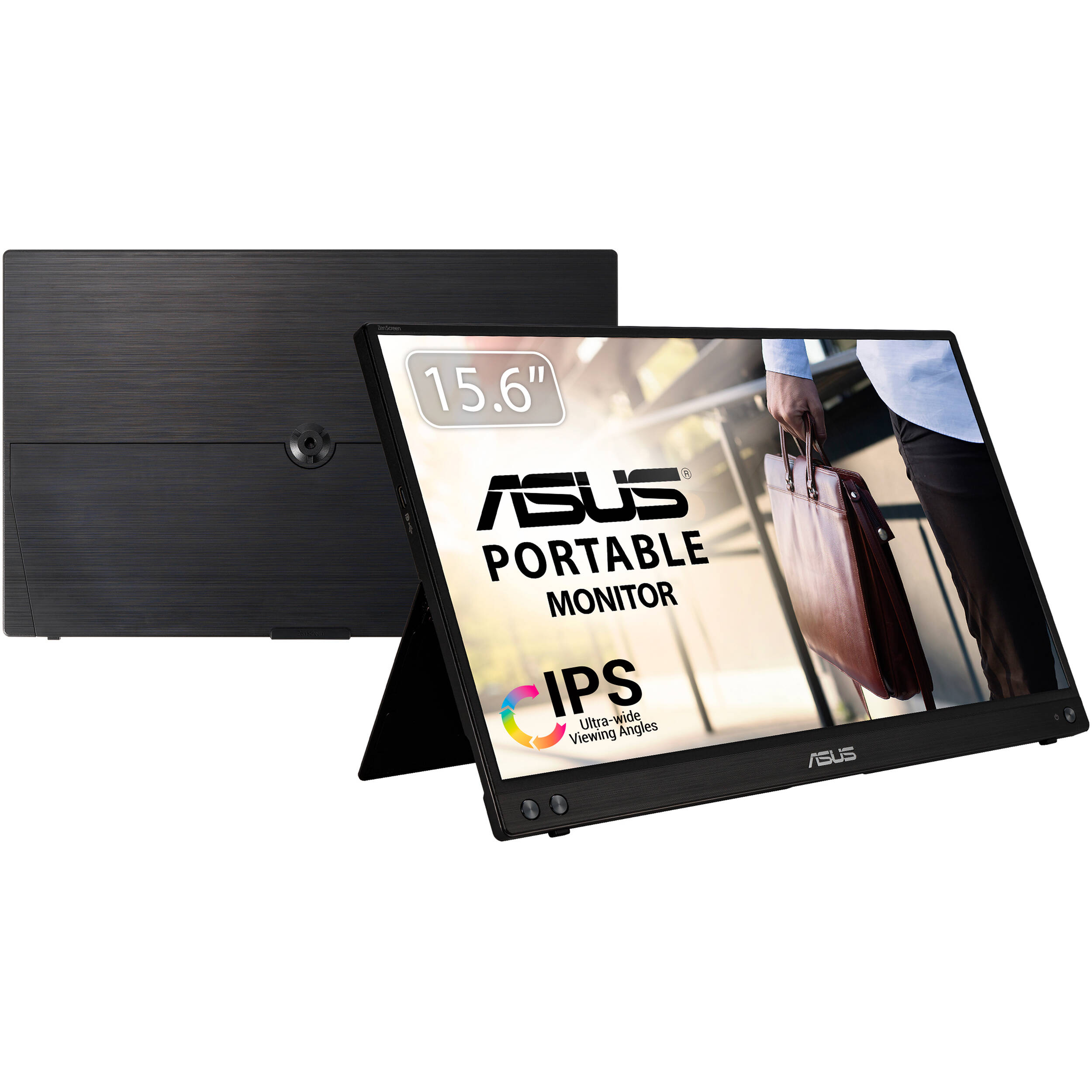 ASUS ZenScreen MB16ACV 15.6-inch portable monitor in silver with USB-C connectivity — view 12