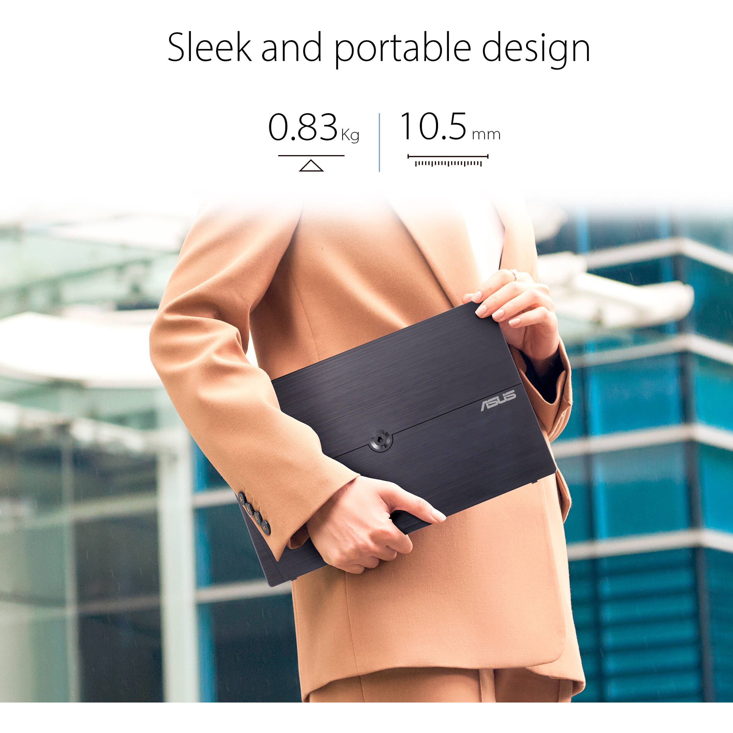 ASUS ZenScreen MB16ACV 15.6-inch portable monitor in silver with USB-C connectivity — view 17