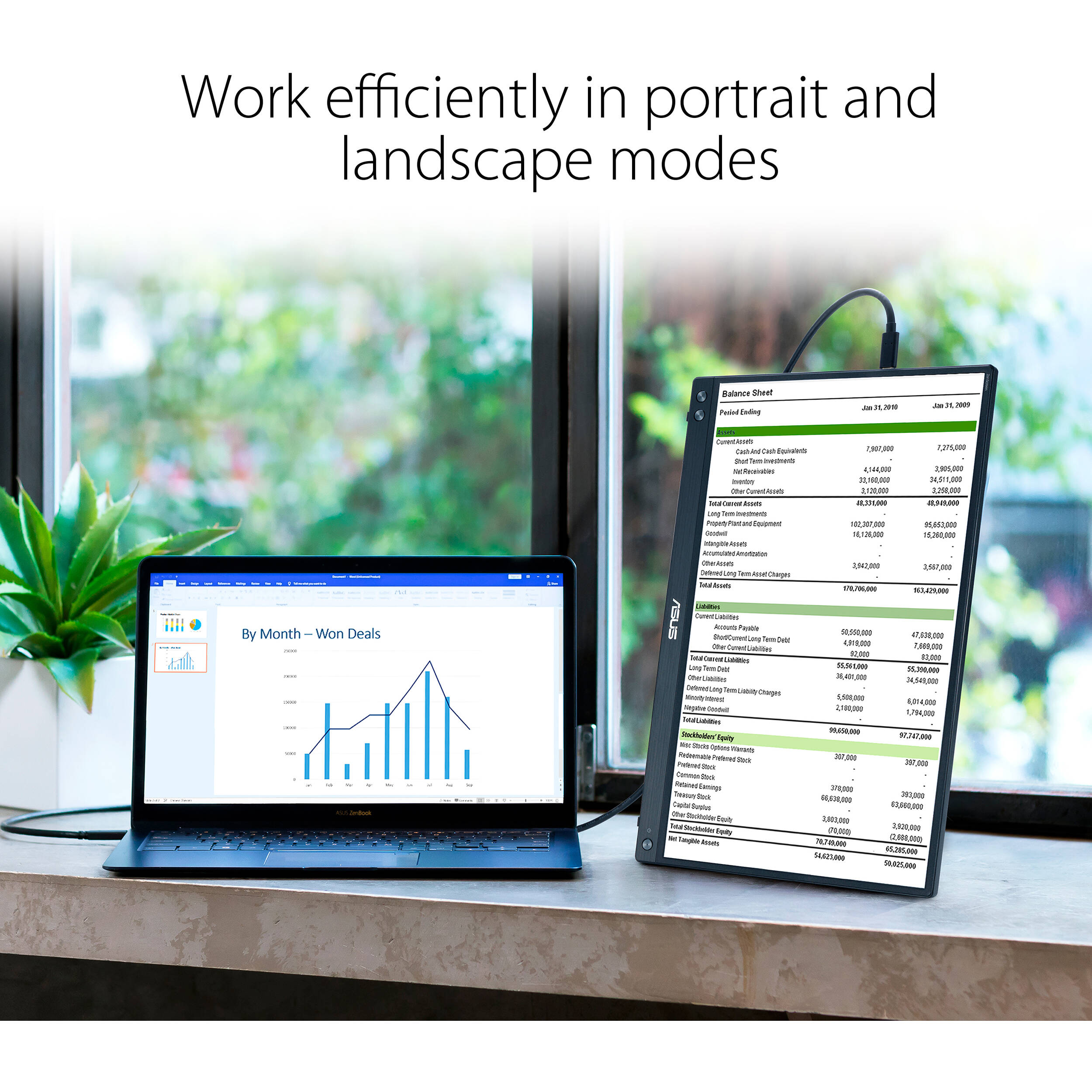 ASUS ZenScreen MB16ACV 15.6-inch portable monitor in silver with USB-C connectivity — view 19