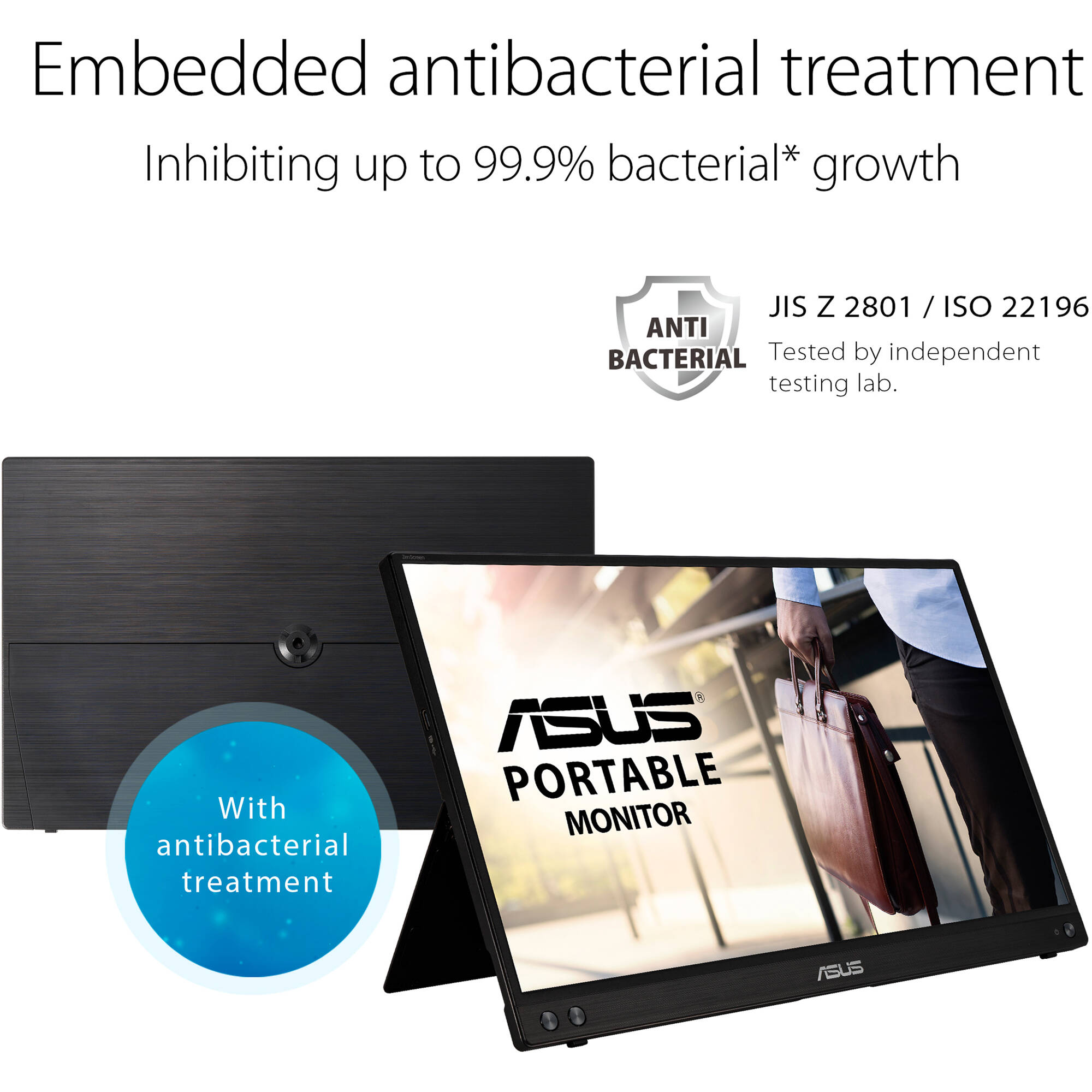 ASUS ZenScreen MB16ACV 15.6-inch portable monitor in silver with USB-C connectivity — view 20