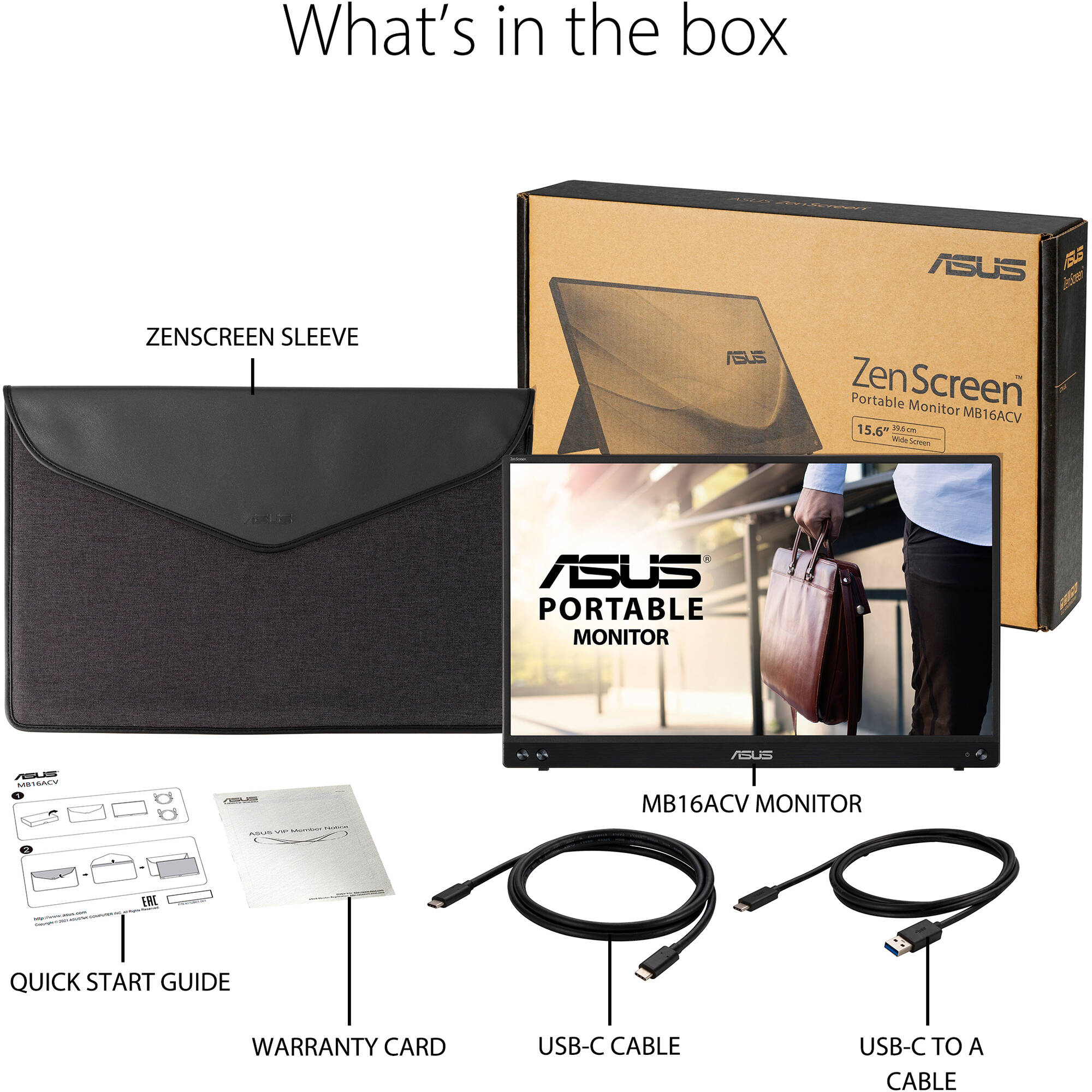ASUS ZenScreen MB16ACV 15.6-inch portable monitor in silver with USB-C connectivity — view 21