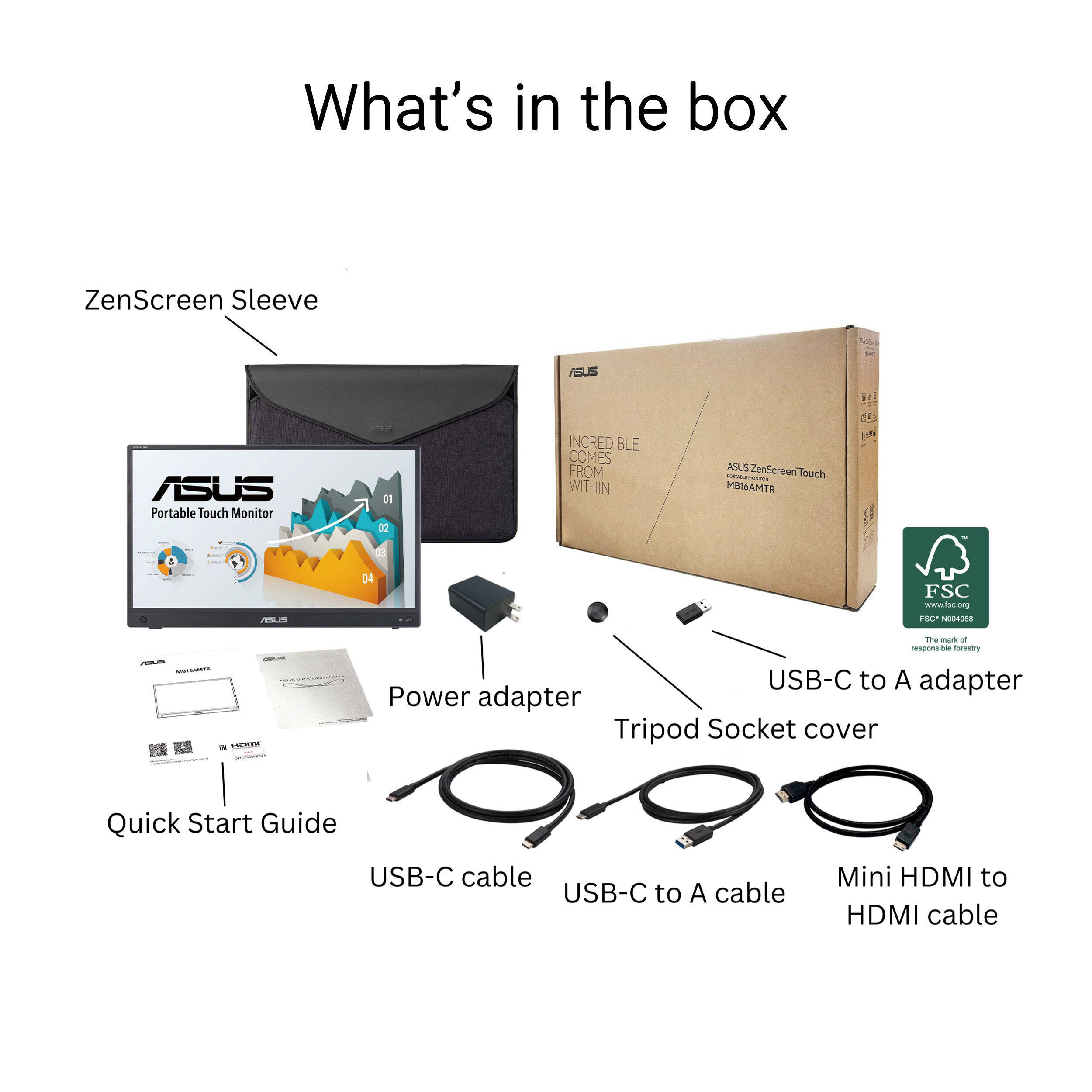 ASUS MB16AMTR 15.6-inch portable touch monitor with Full HD IPS display and USB-C — view 10