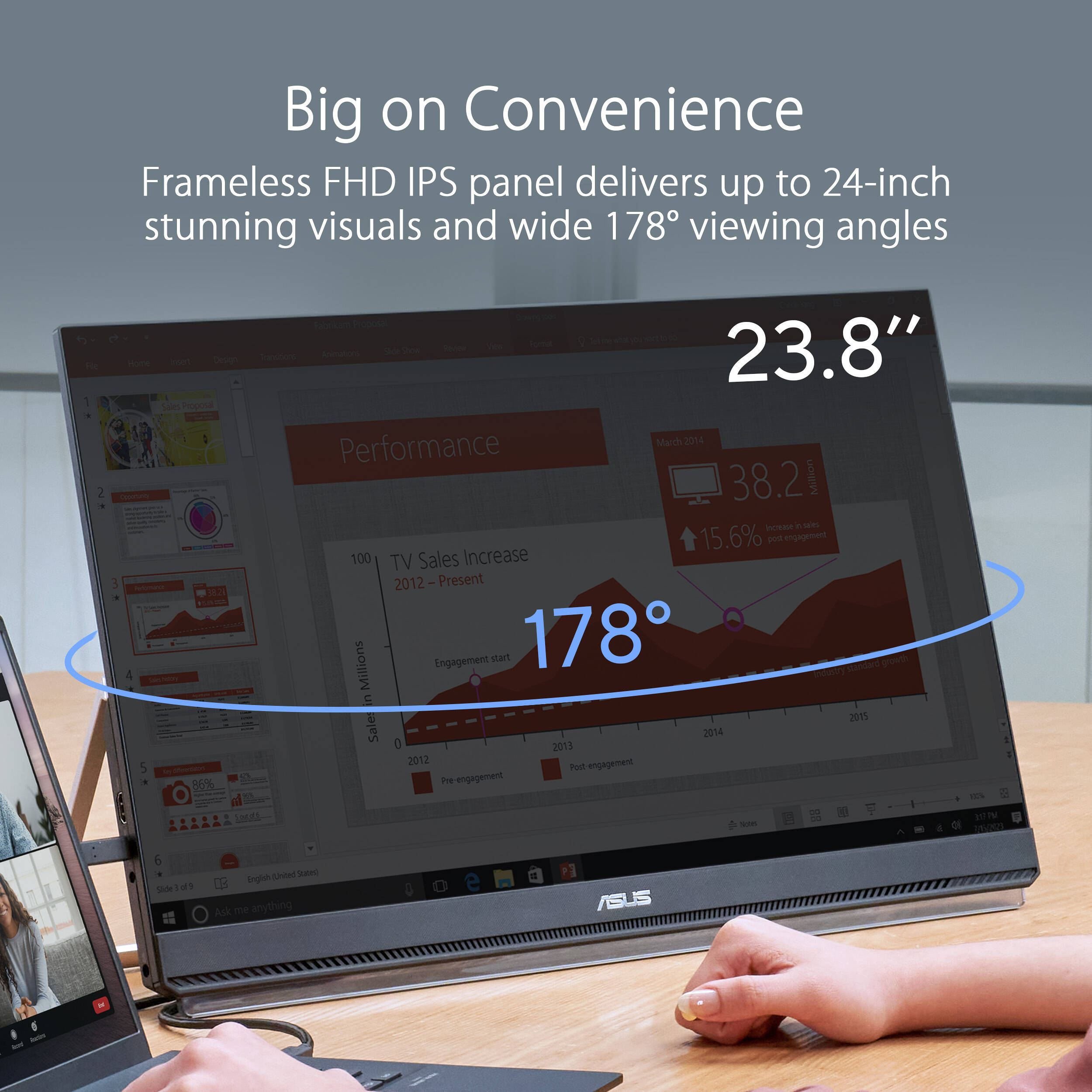 ASUS ZenScreen MB249C portable 23.8-inch Full HD monitor with USB-C and multi-stand design — view 19