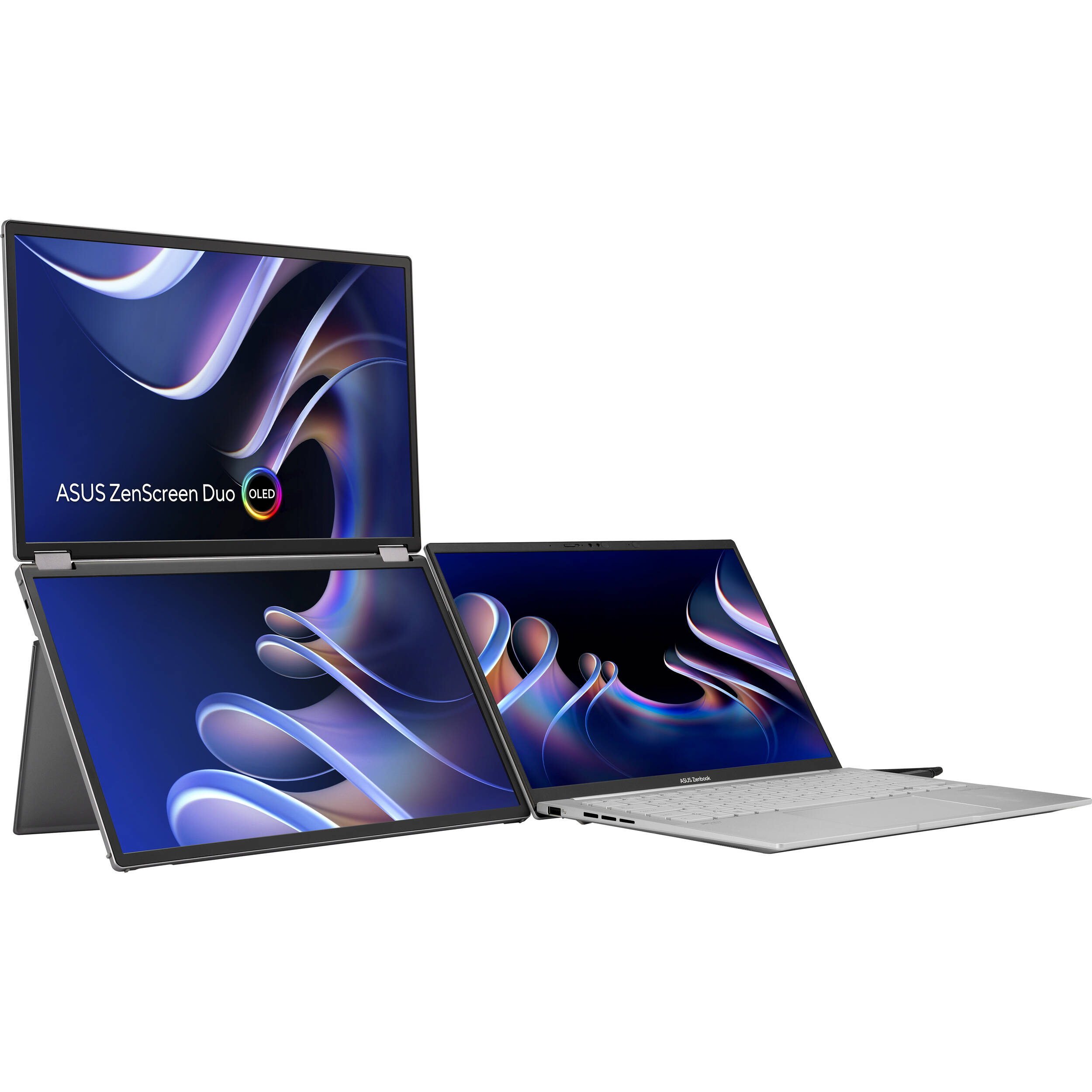ASUS ZenScreen Duo OLED 360 MQ149CD foldable portable monitor with dual 14-inch OLED displays — view 10