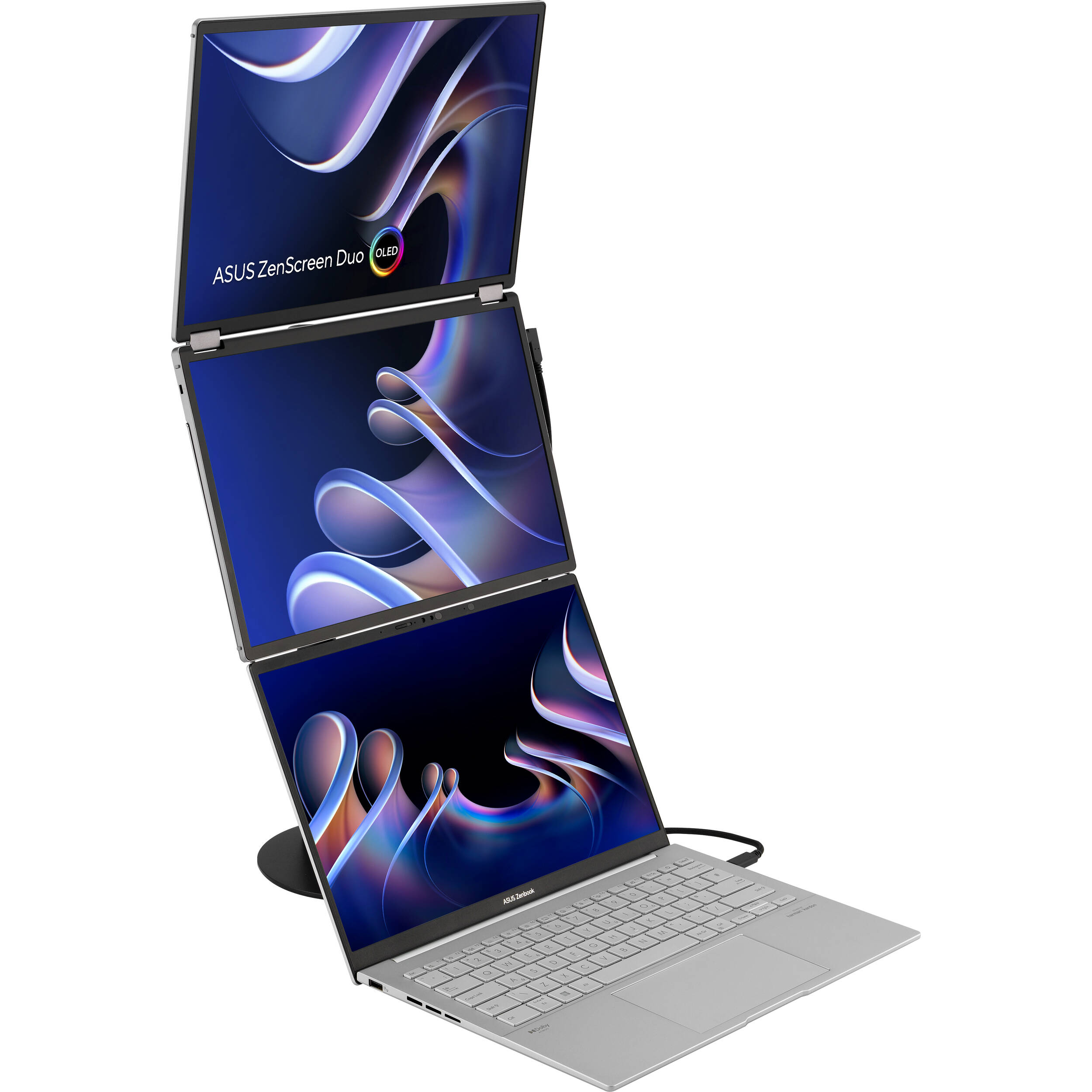 ASUS ZenScreen Duo OLED 360 MQ149CD foldable portable monitor with dual 14-inch OLED displays — view 12