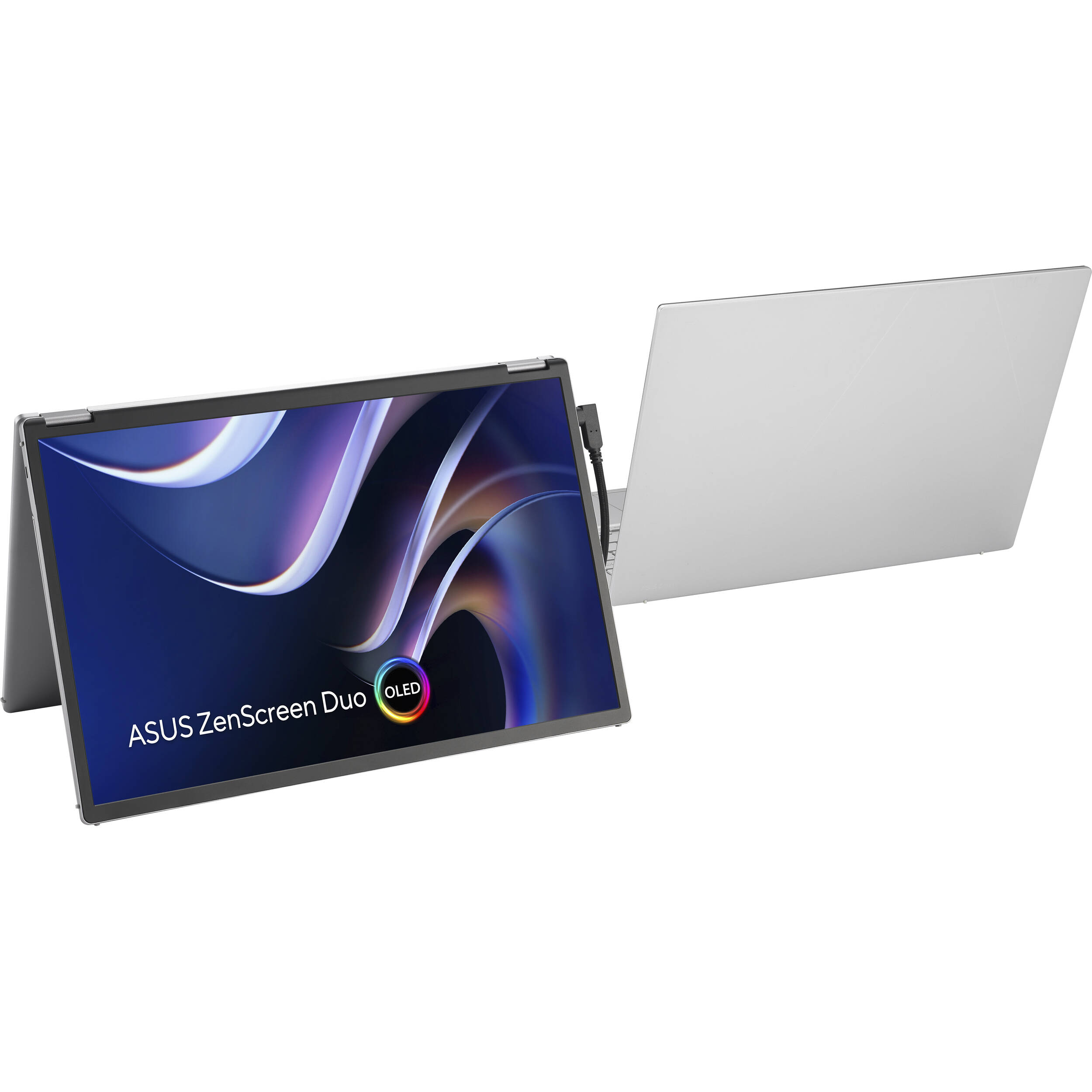 ASUS ZenScreen Duo OLED 360 MQ149CD foldable portable monitor with dual 14-inch OLED displays — view 13