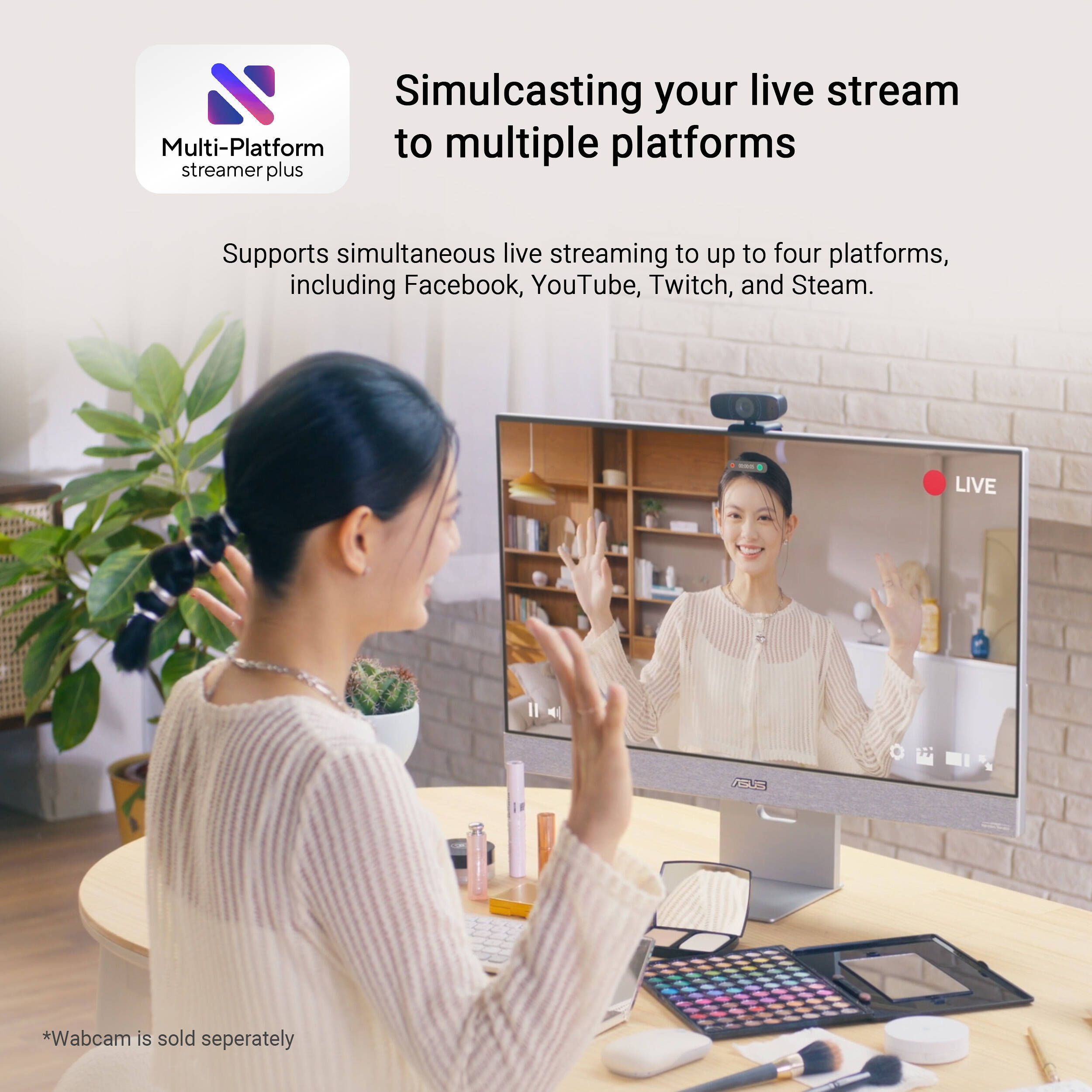ASUS MS32UC 31.5-inch 4K USB-C smart monitor with Google TV and Harman Kardon speakers — view 12