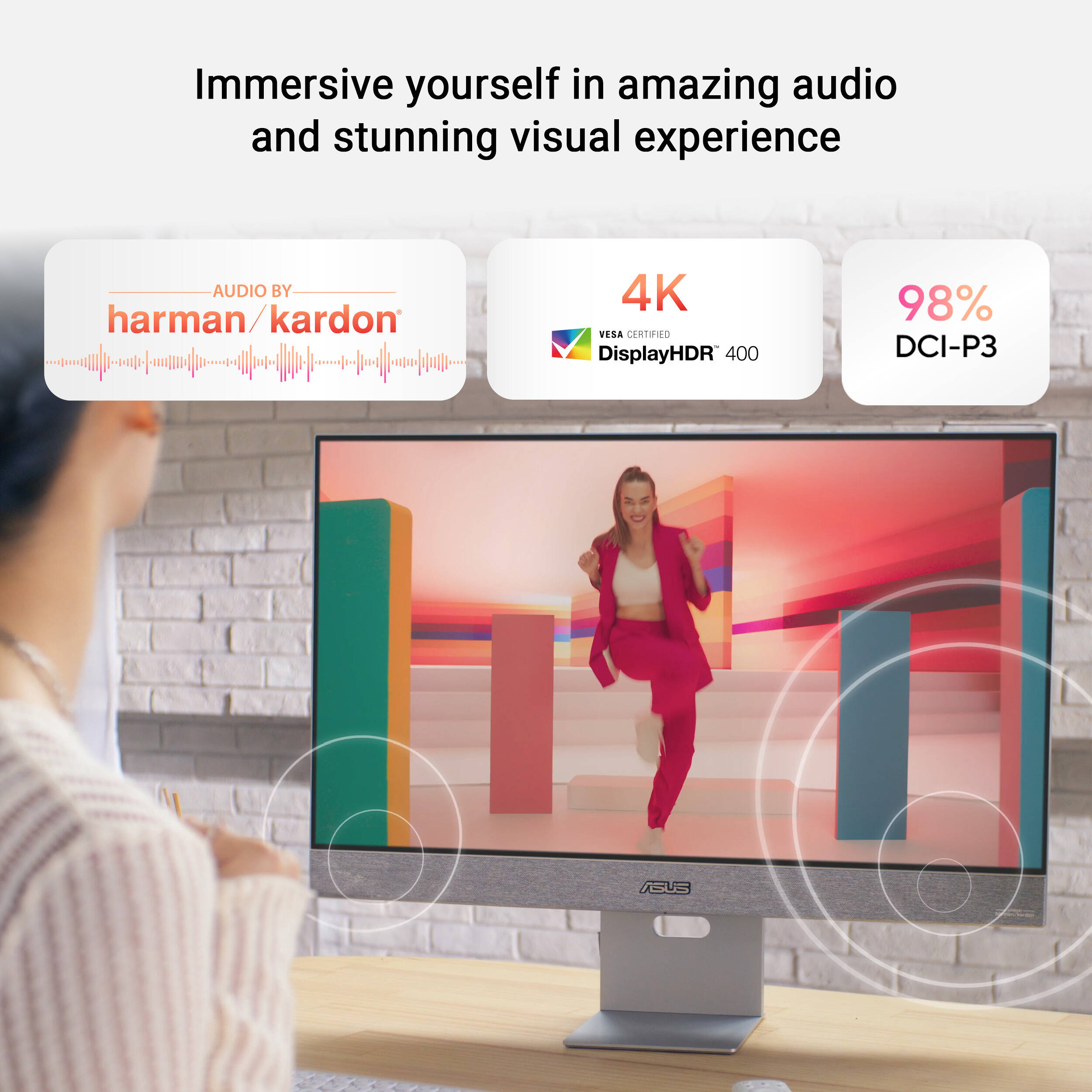 ASUS MS32UC 31.5-inch 4K USB-C smart monitor with Google TV and Harman Kardon speakers — view 9