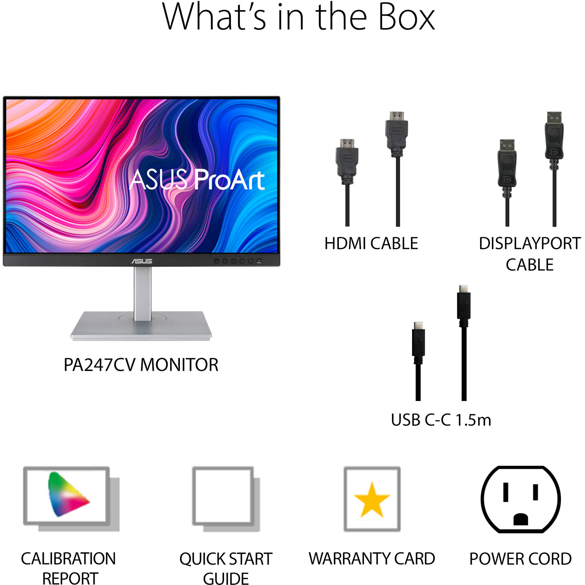 ASUS ProArt PA247CV 23.8-inch IPS Full HD monitor with USB-C, ergonomic stand, and anti-glare screen — view 13