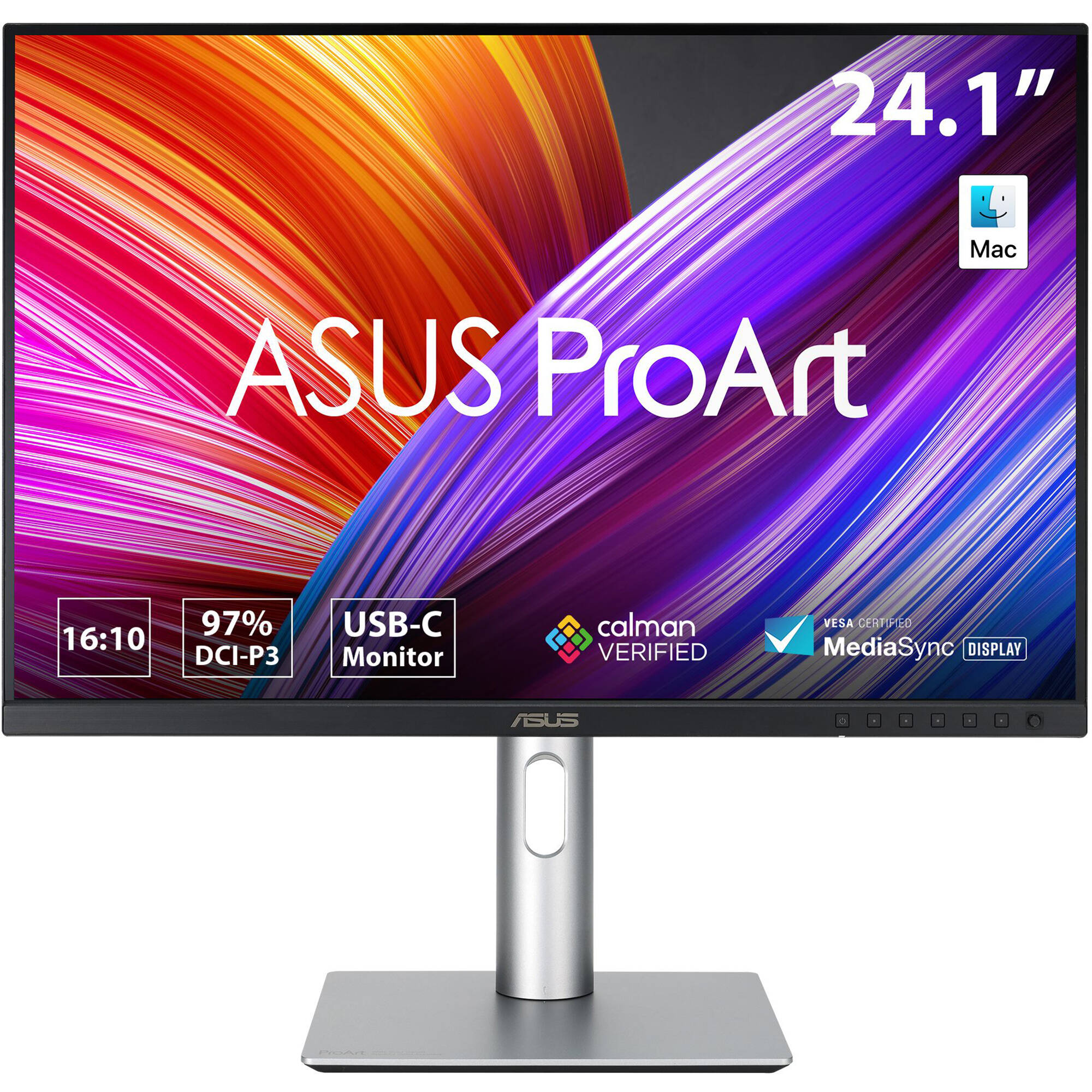 ASUS ProArt Display PA248CRV 24.1-inch IPS monitor with 16:10 aspect ratio and USB-C connectivity — view 2