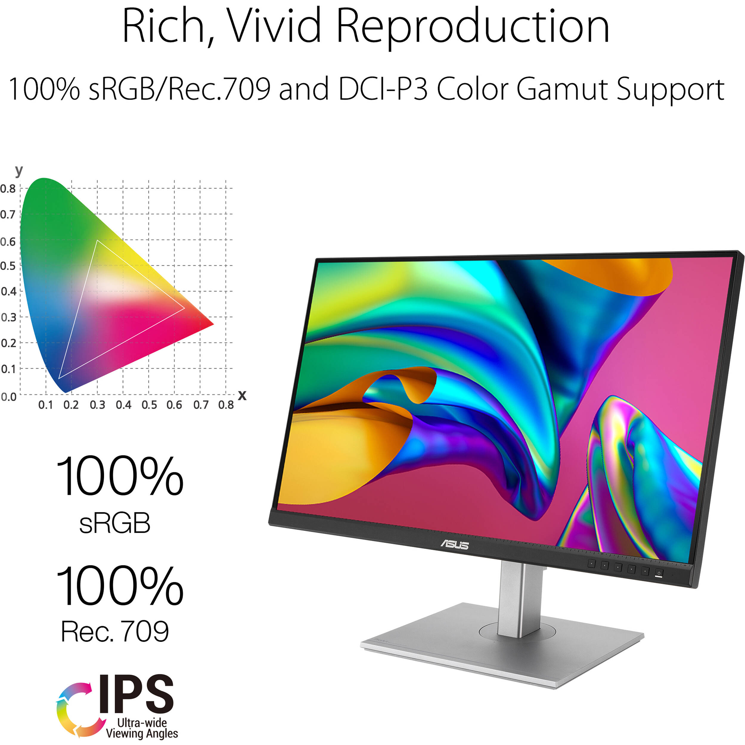 ASUS PA278CV 27-inch WQHD IPS monitor with USB-C, 65 W Power Delivery, and adjustable stand — view 13