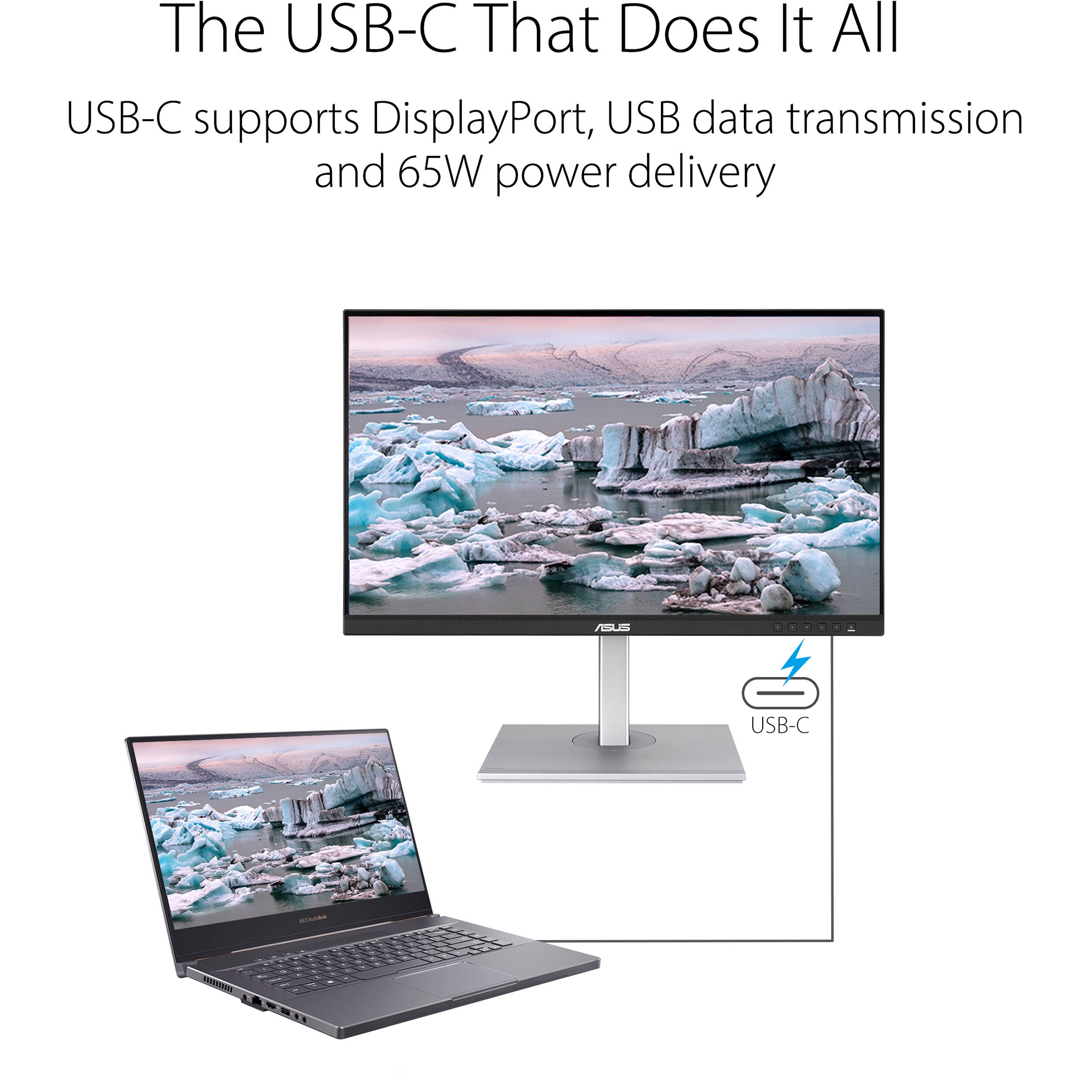 ASUS PA278CV 27-inch WQHD IPS monitor with USB-C, 65 W Power Delivery, and adjustable stand — view 16