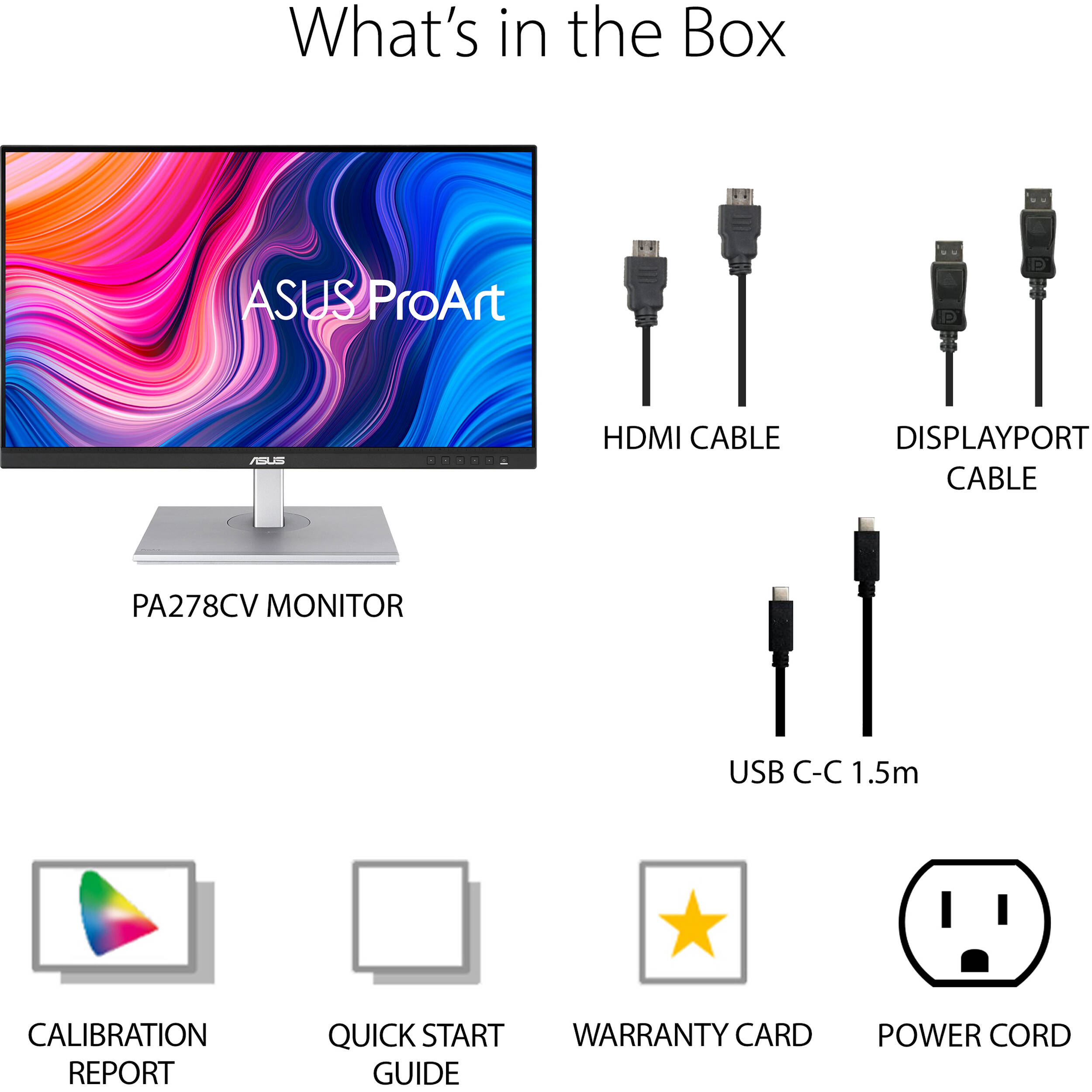 ASUS PA278CV 27-inch WQHD IPS monitor with USB-C, 65 W Power Delivery, and adjustable stand — view 19