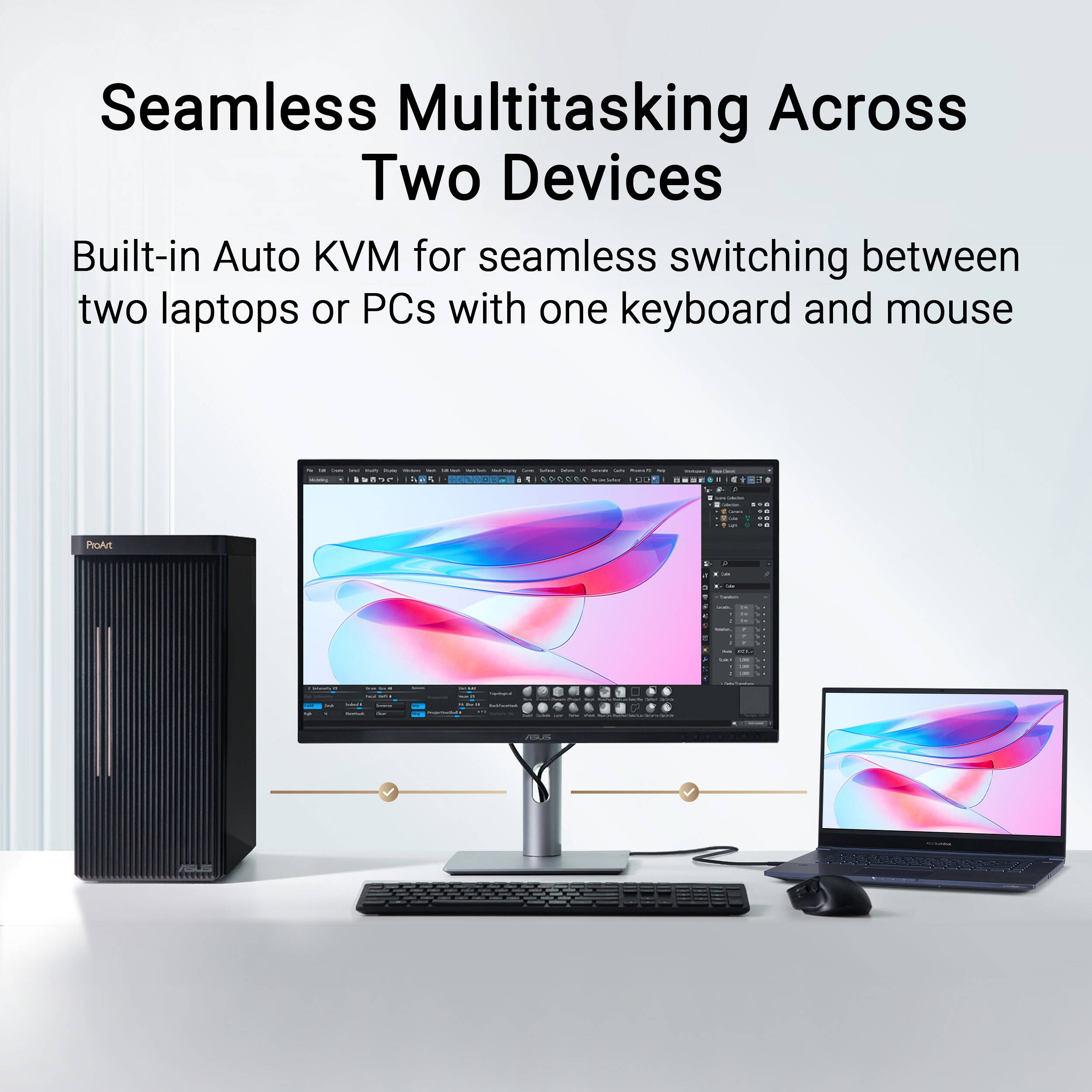 ASUS ProArt PA27JCV 27-inch 5K IPS monitor with slim bezels for professional color-critical work — view 16