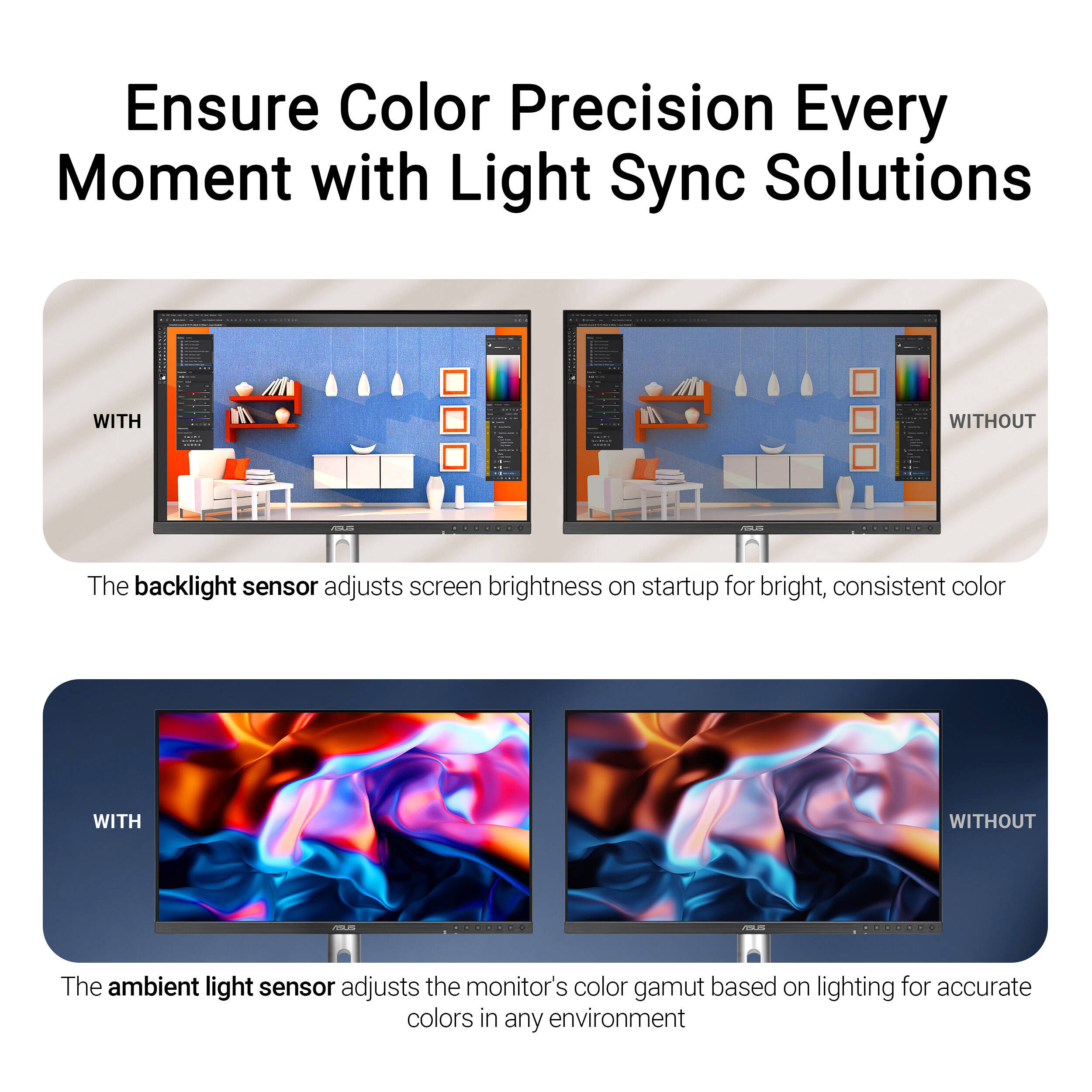 ASUS ProArt PA27JCV 27-inch 5K IPS monitor with slim bezels for professional color-critical work — view 18