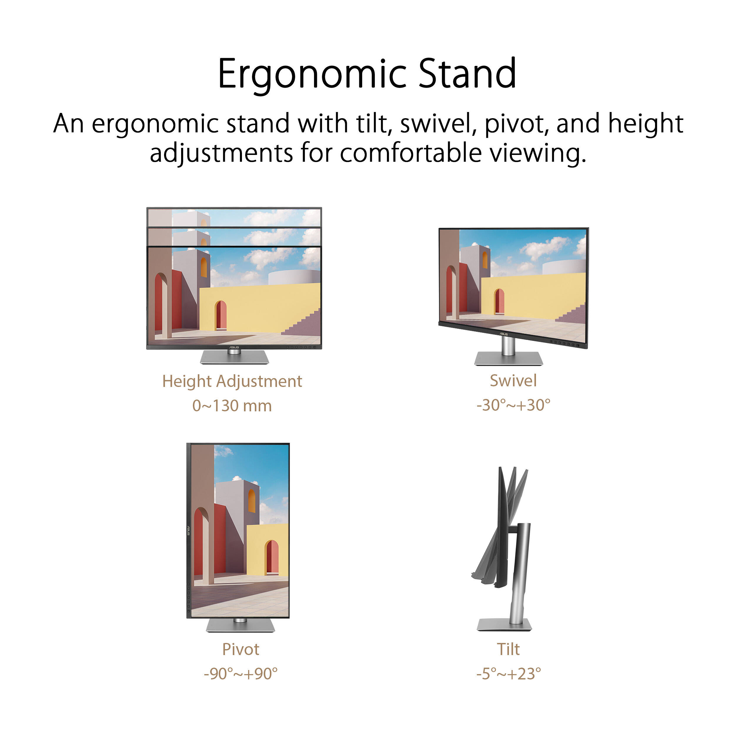 ASUS ProArt Display PA329CRV 32-inch 4K IPS monitor with USB-C and ergonomic stand — view 21