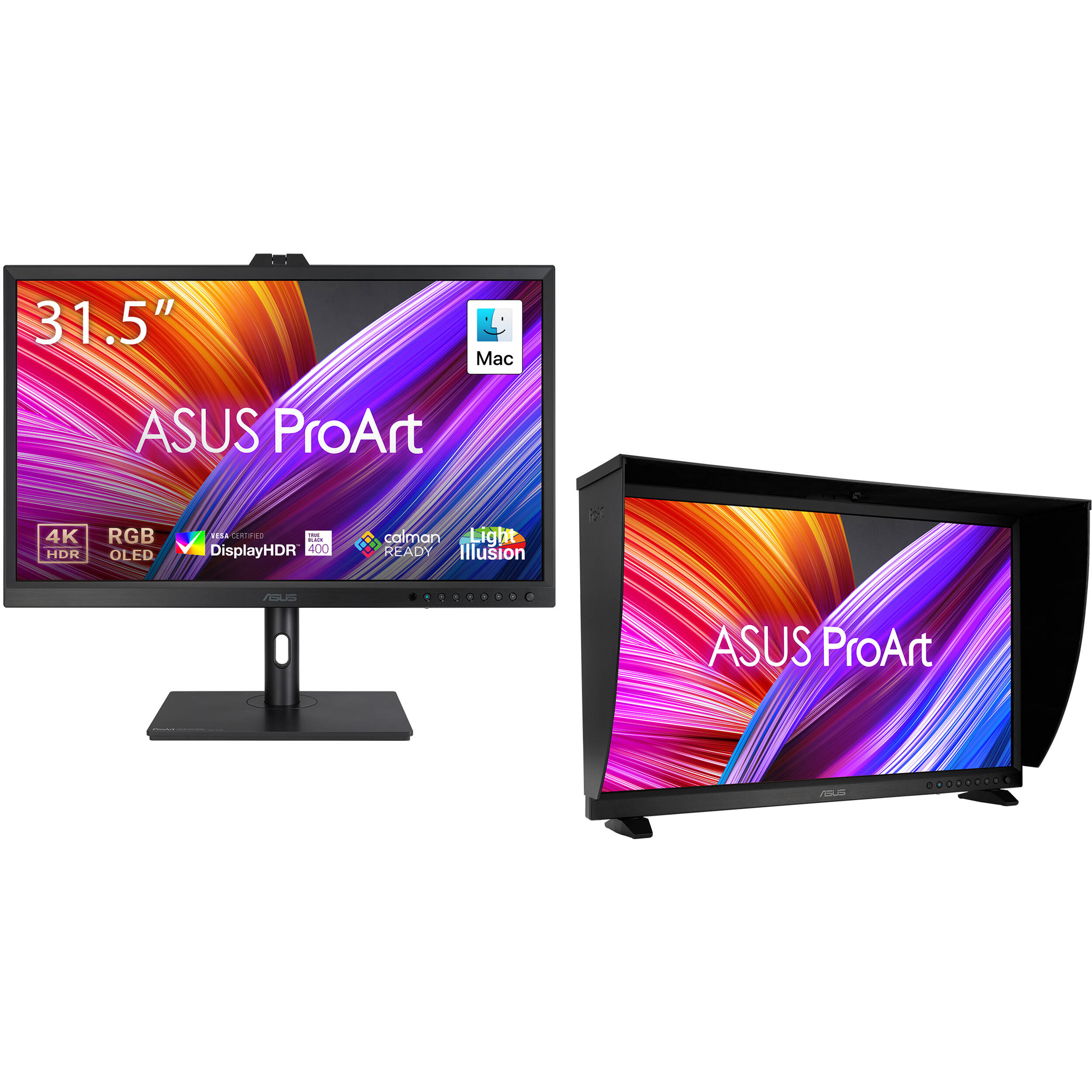 ASUS ProArt Display PA32DC 31.5-inch 4K OLED professional monitor with built-in colorimeter — view 2