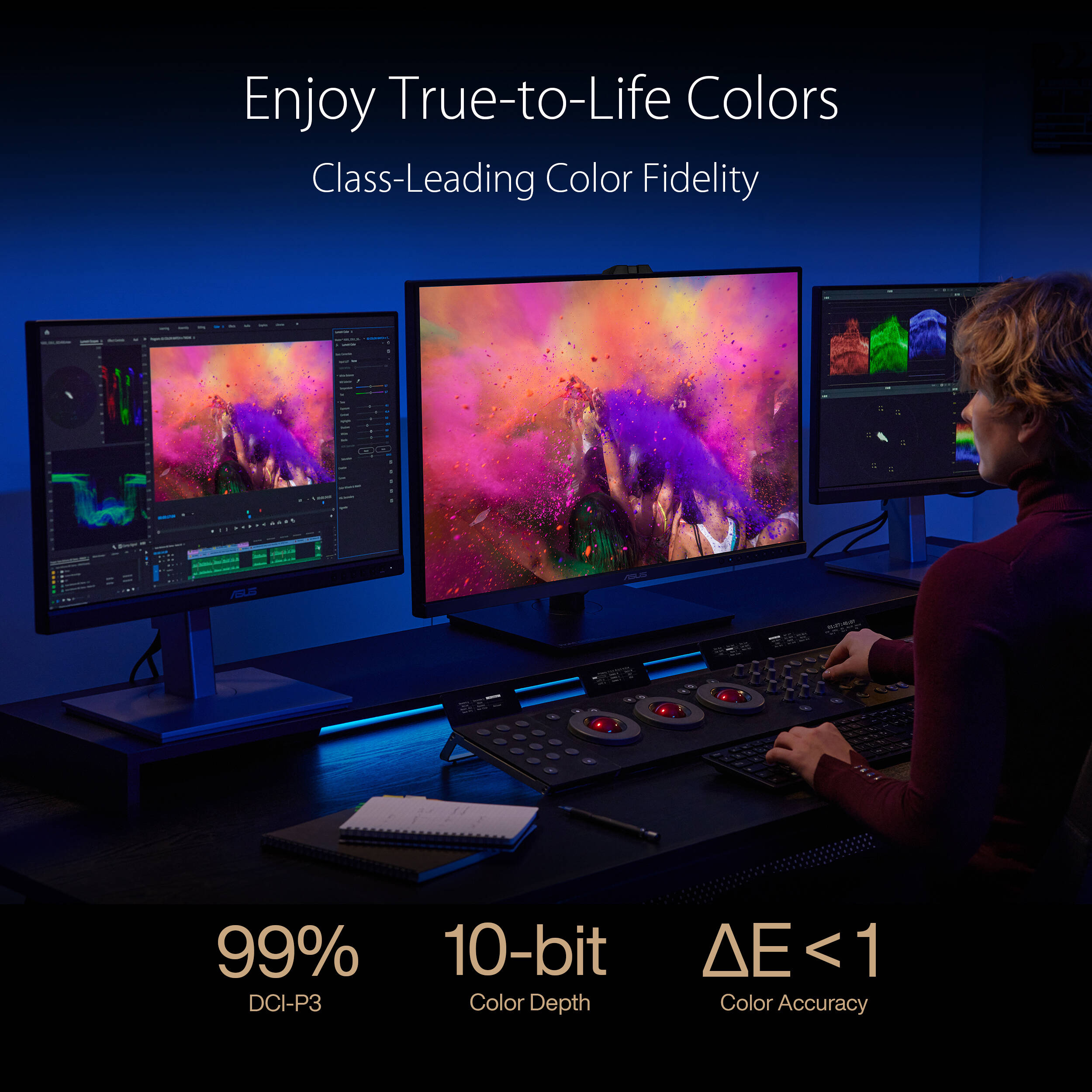 ASUS ProArt Display PA32DC 31.5-inch 4K OLED professional monitor with built-in colorimeter — view 38