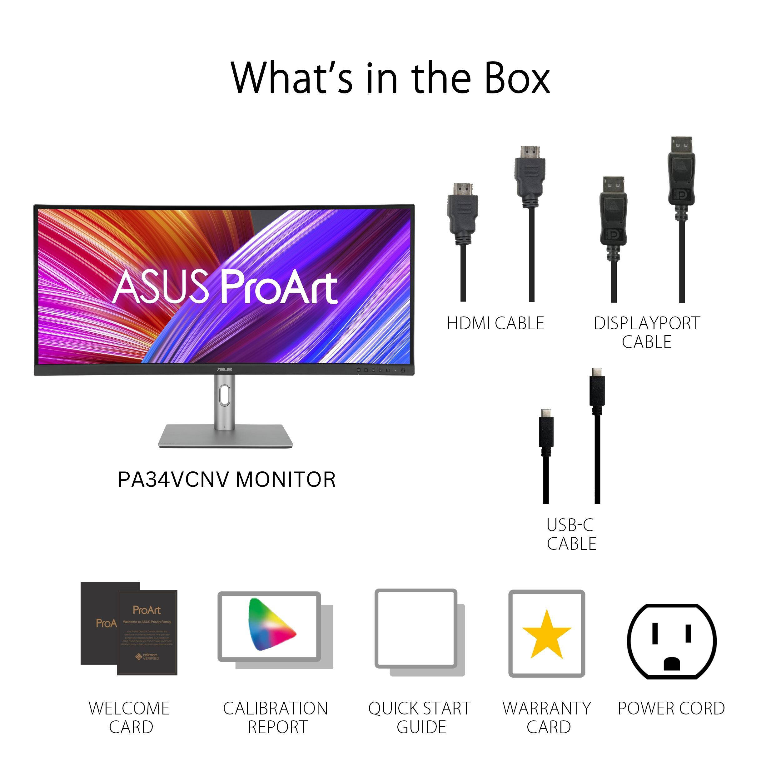 ASUS PA34VCNV 34-inch curved ultrawide WQHD monitor for multitasking and wide workflows — view 11